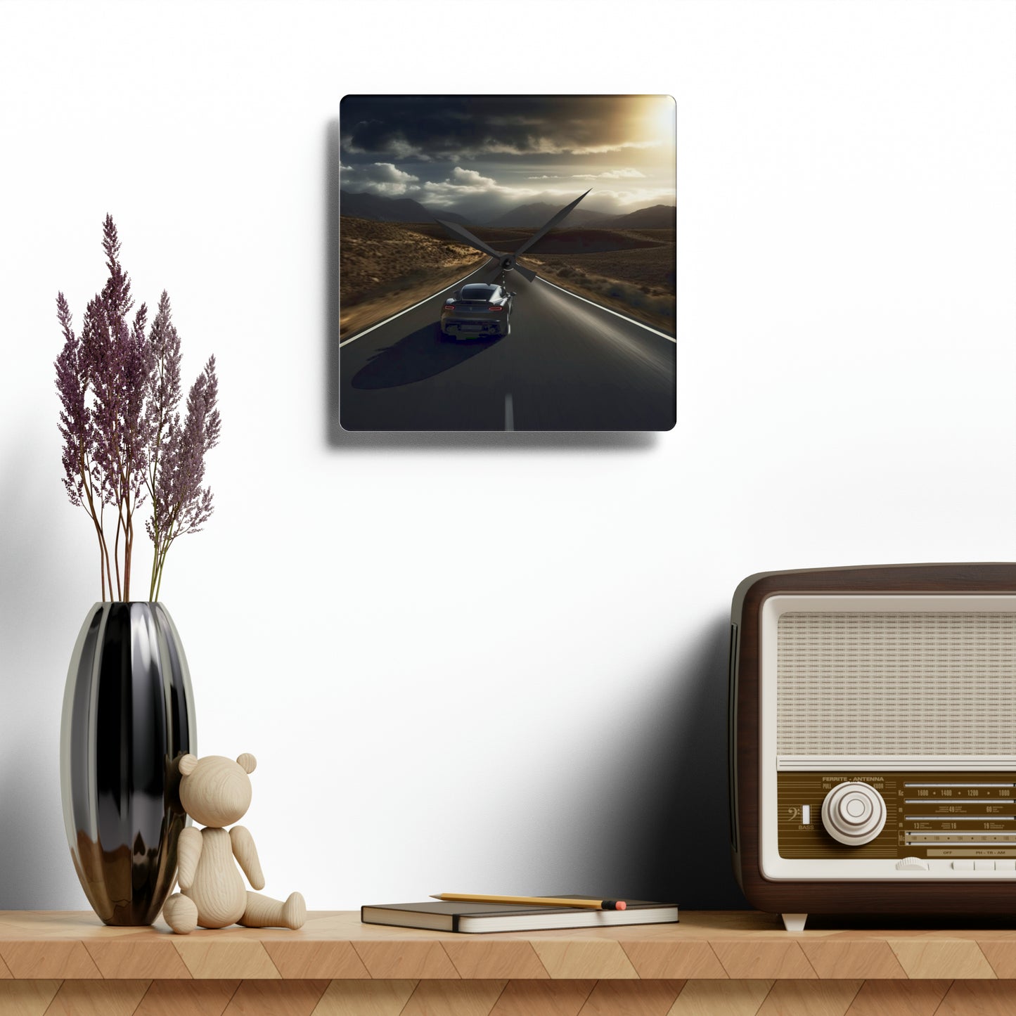 Acrylic Wall Clock Ferrari Road 3