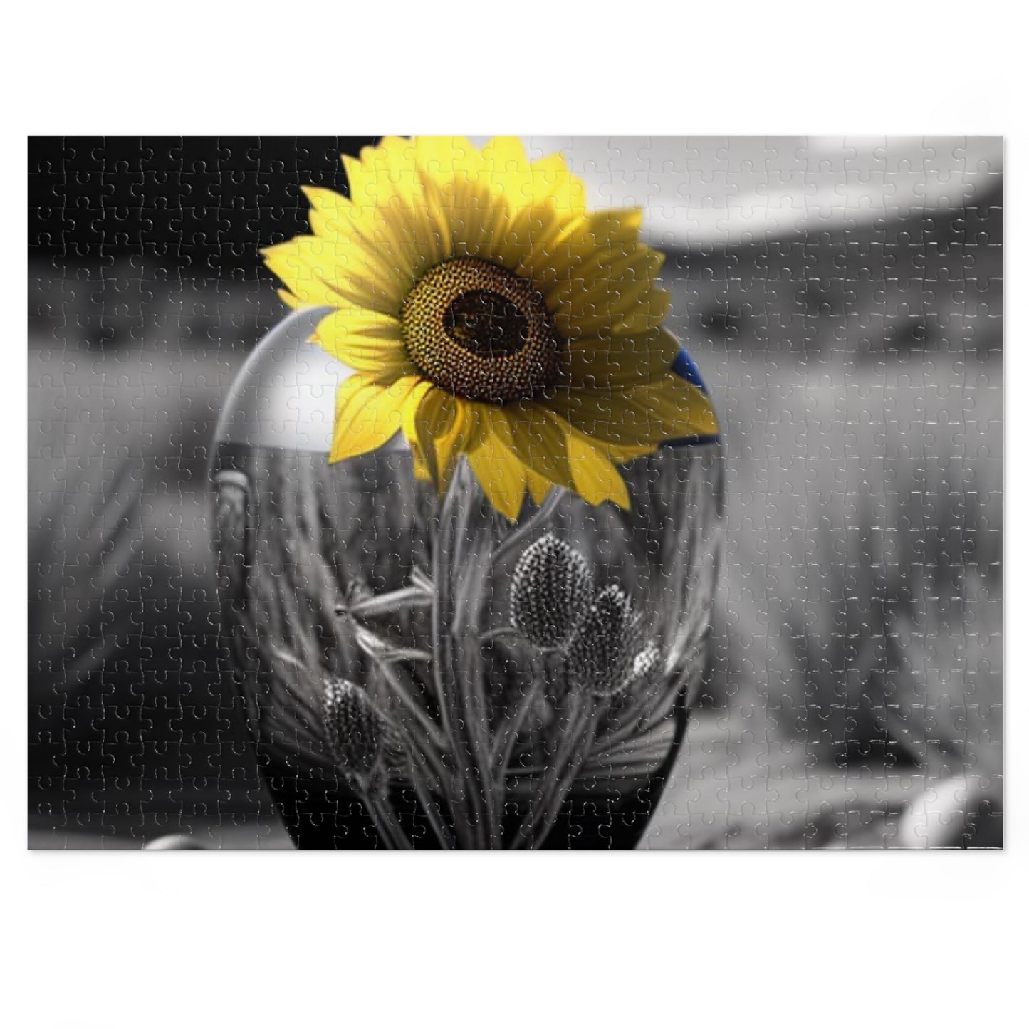 Jigsaw Puzzle (30, 110, 252, 500,1000-Piece) Yellw Sunflower in a vase 3