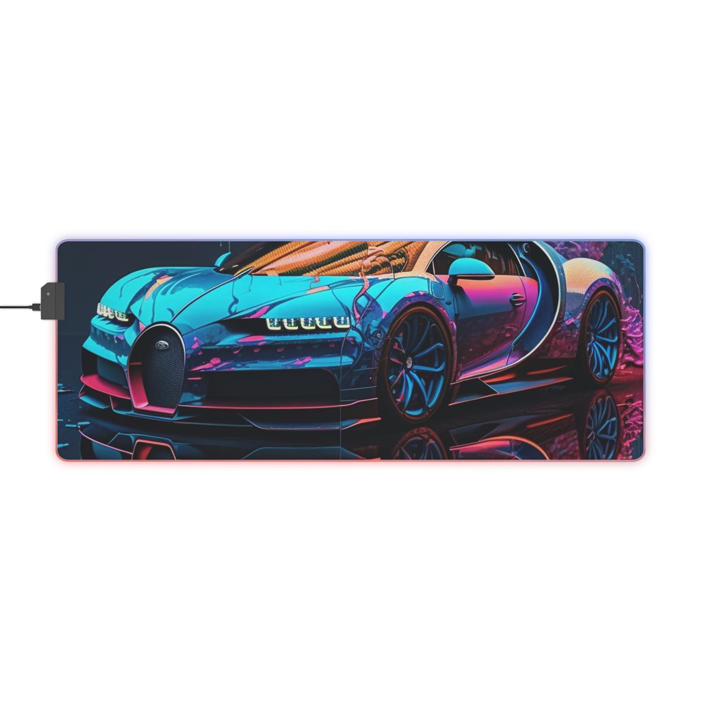 LED Gaming Mouse Pad Bugatti Neon Chiron 4