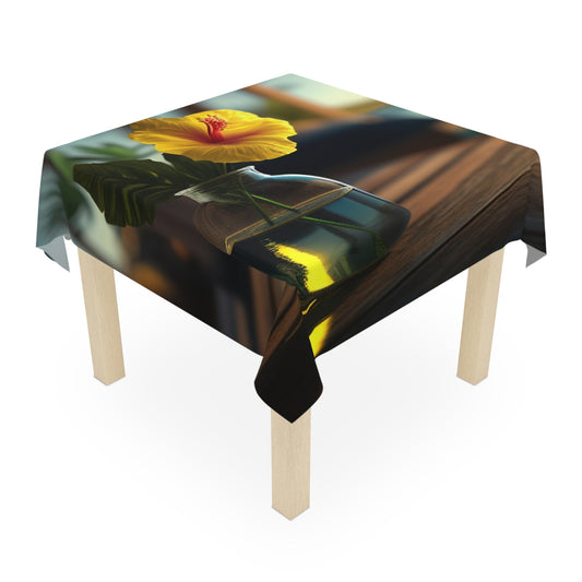 Tablecloth Yellow Hibiscus Wood 2