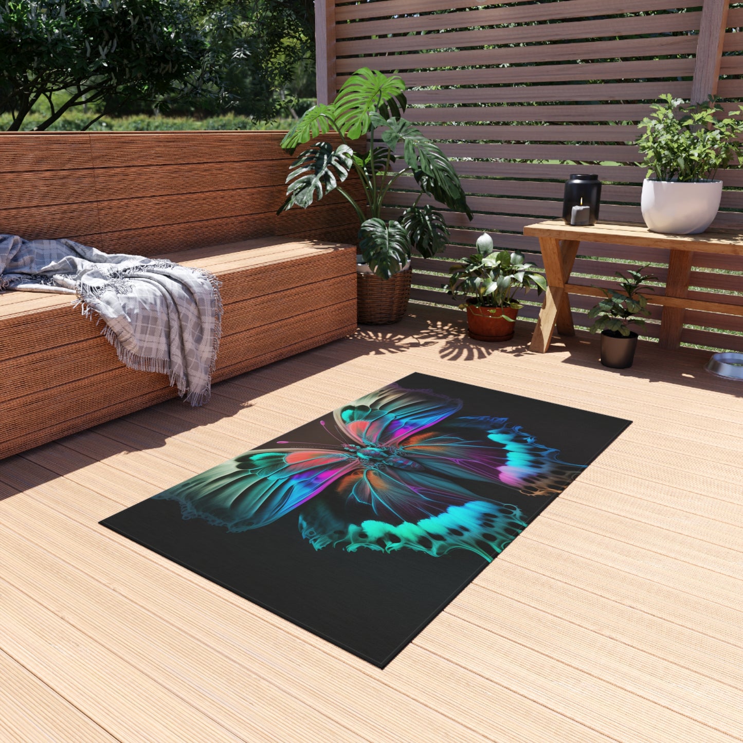 Outdoor Rug  Raw Hyper Color Butterfly 2