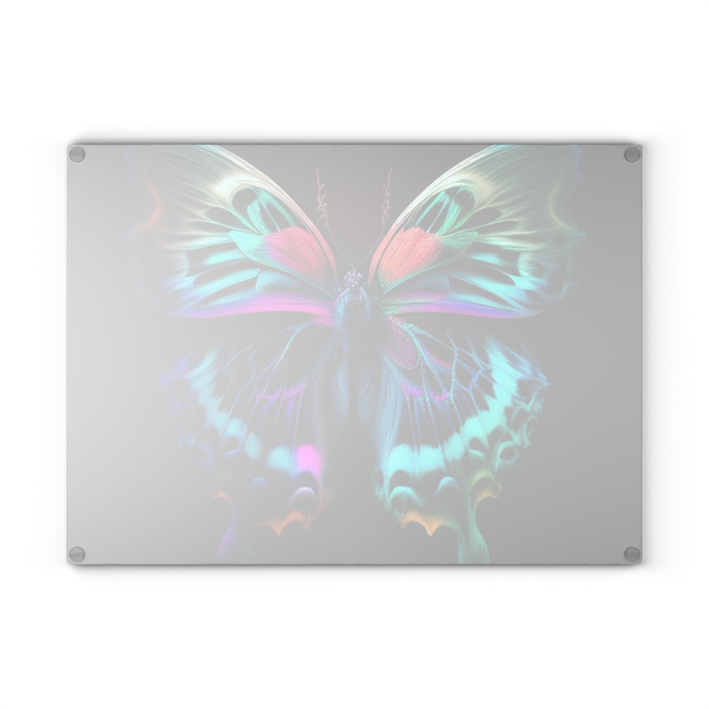 Glass Cutting Board Neon Butterfly Fusion 1