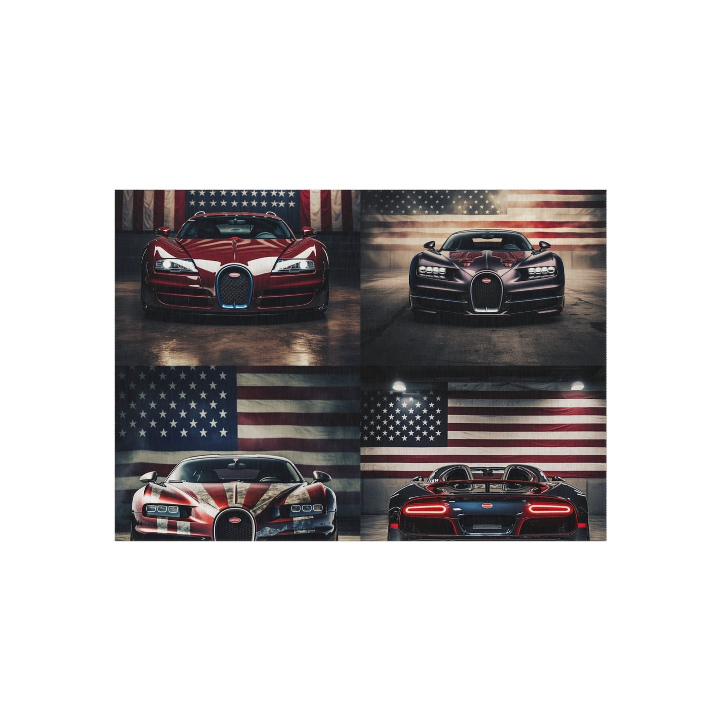 Outdoor Rug  American Flag Background Bugatti 5