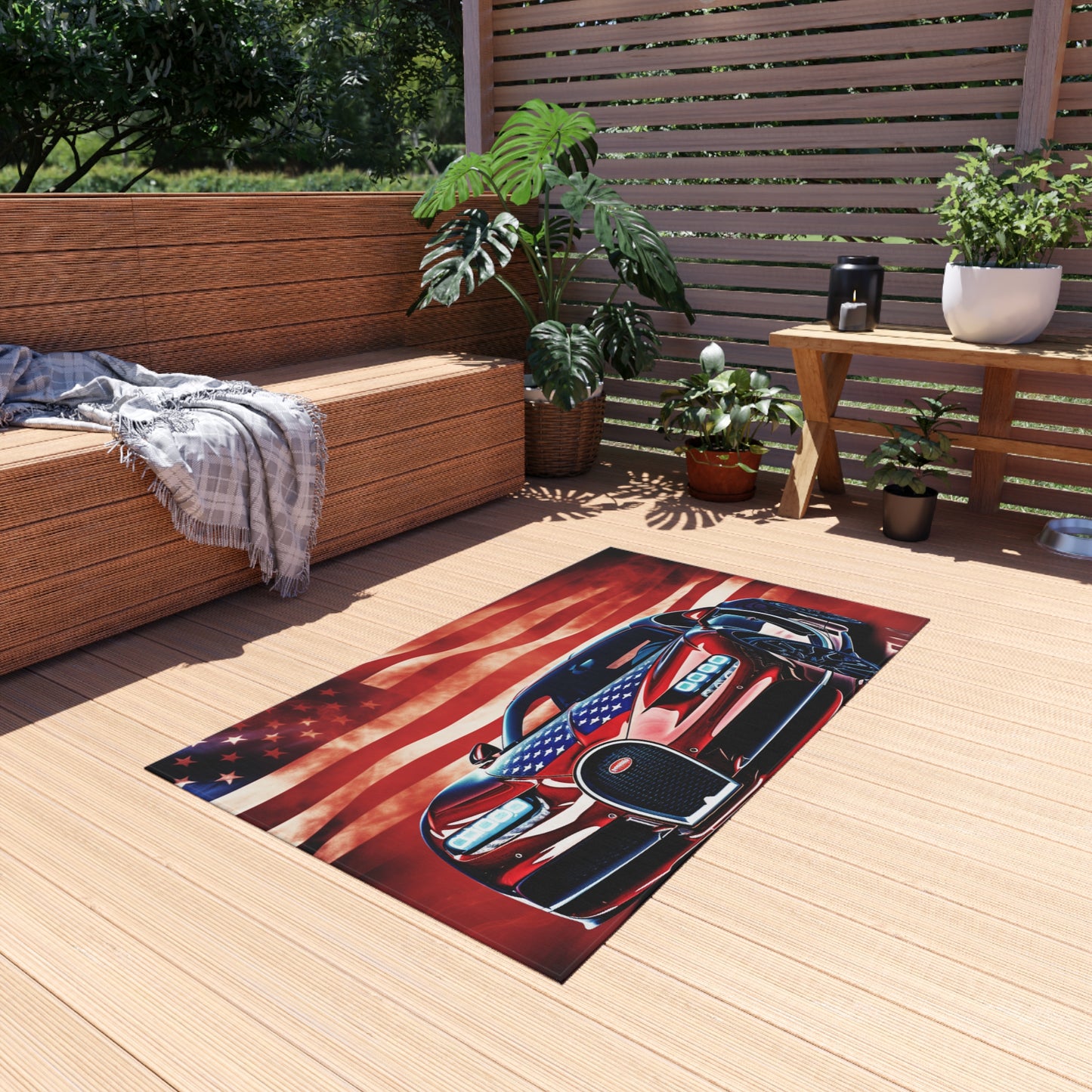 Outdoor Rug  Abstract American Flag Background Bugatti 3