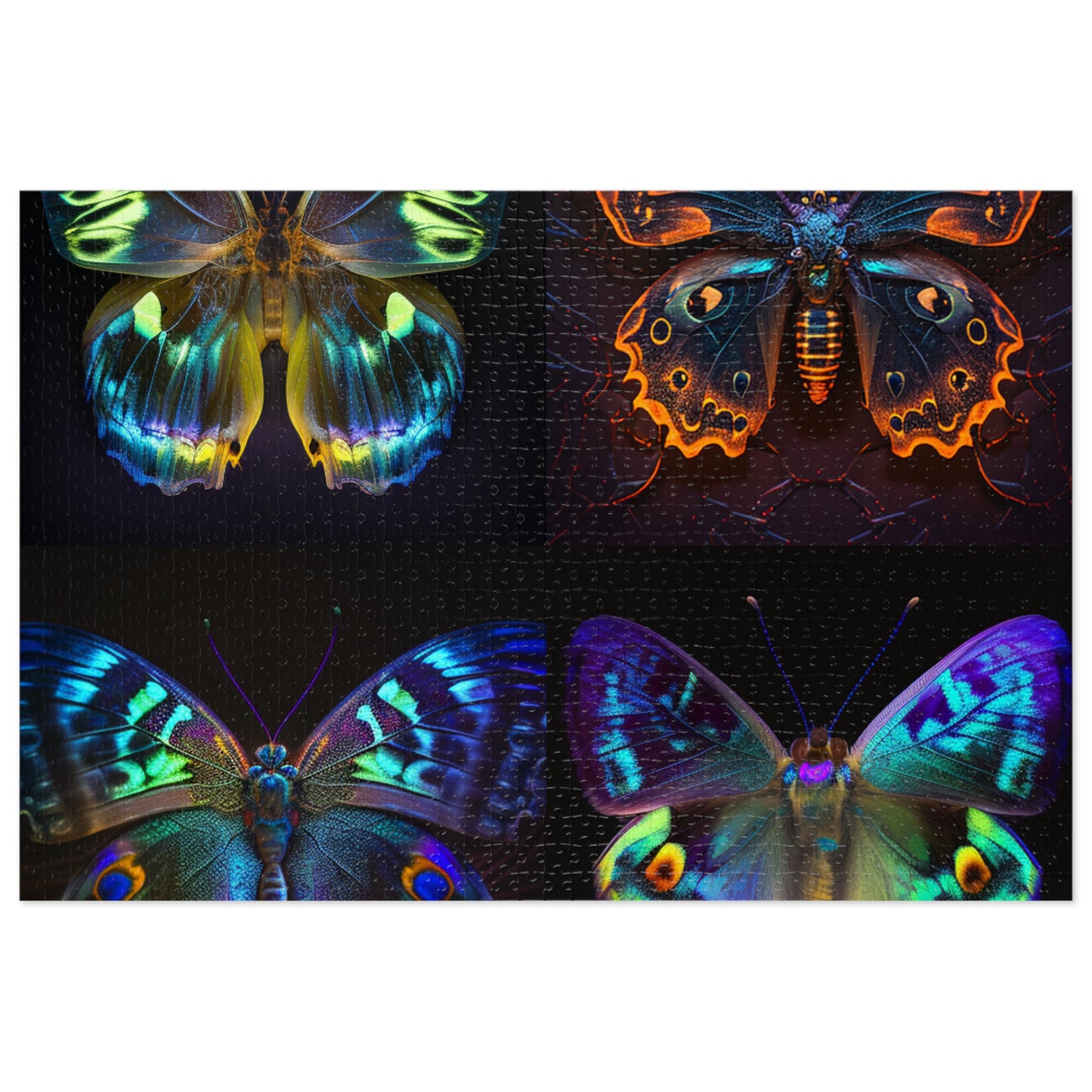 Jigsaw Puzzle (30, 110, 252, 500,1000-Piece) Neon Hue Butterfly 5
