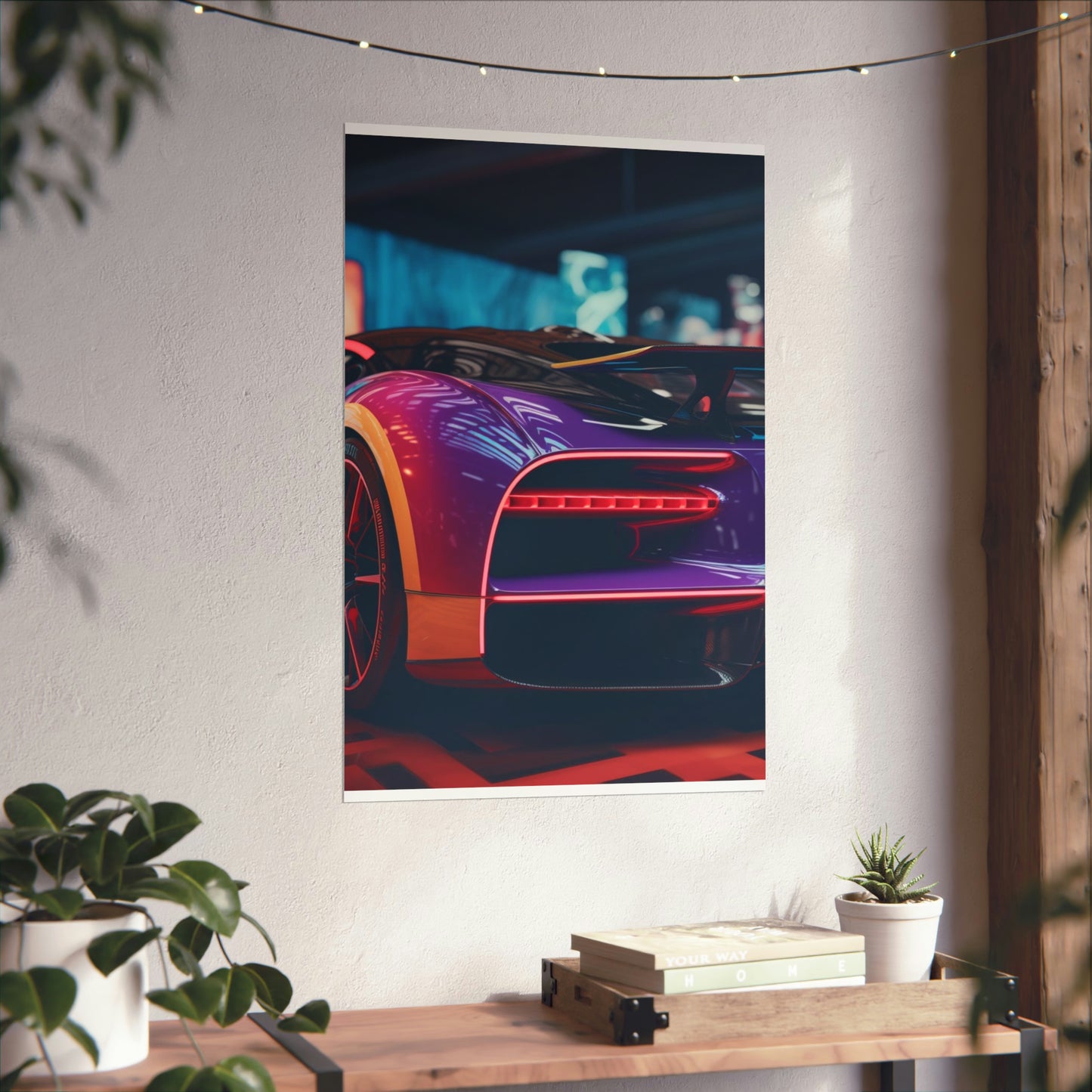 Premium Matte Vertical Posters Hyper Bugatti Neon Chiron 3