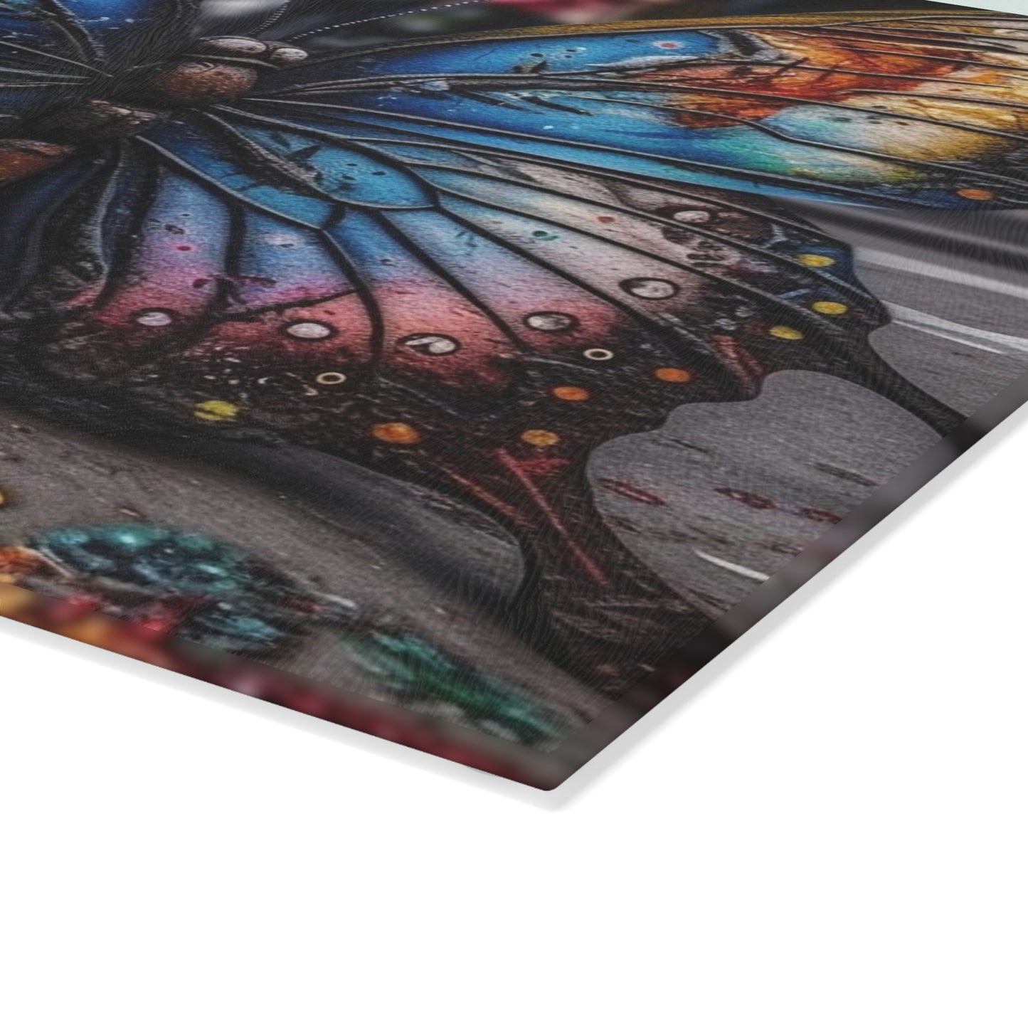 Glass Cutting Board Liquid Street Butterfly 4