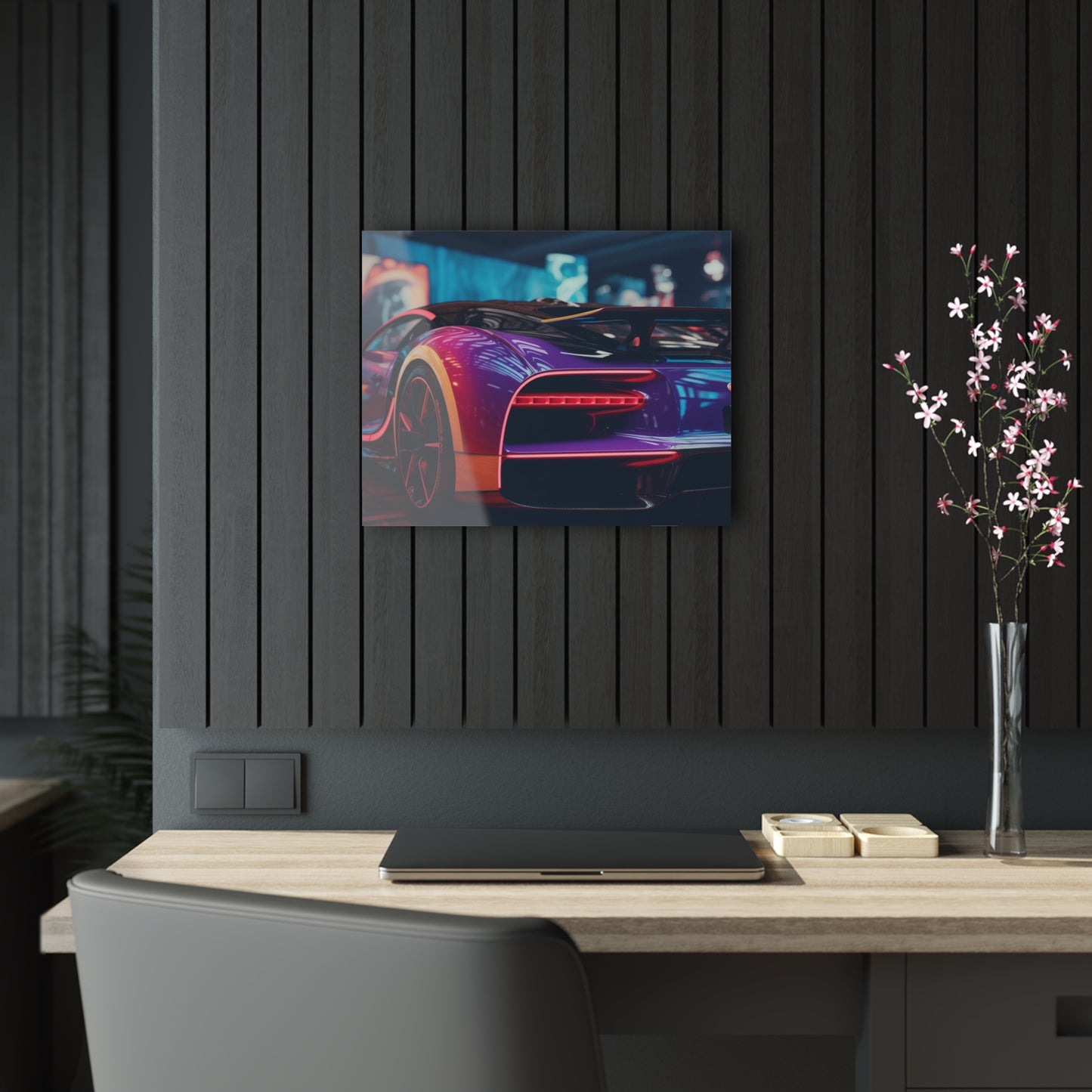 Acrylic Prints Hyper Bugatti Neon Chiron 3