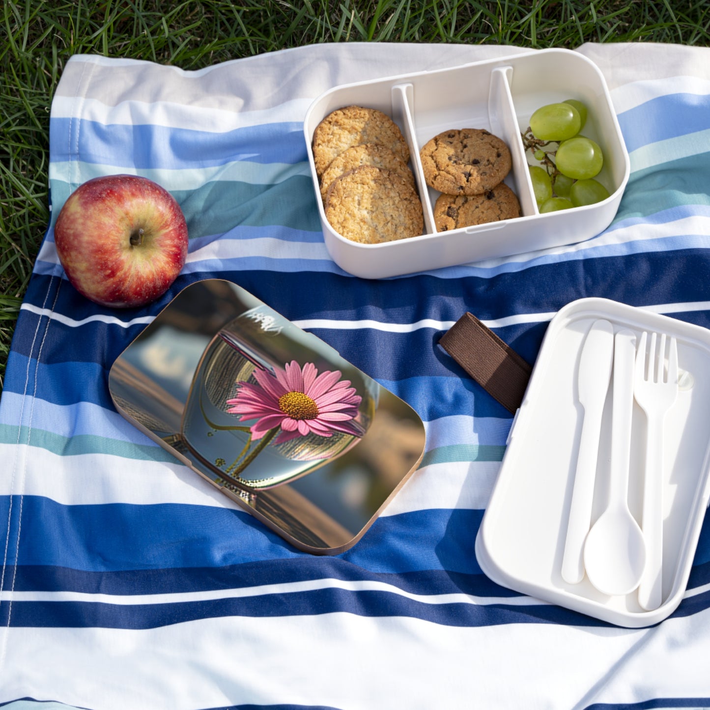 Bento Lunch Box Pink Daisy 3