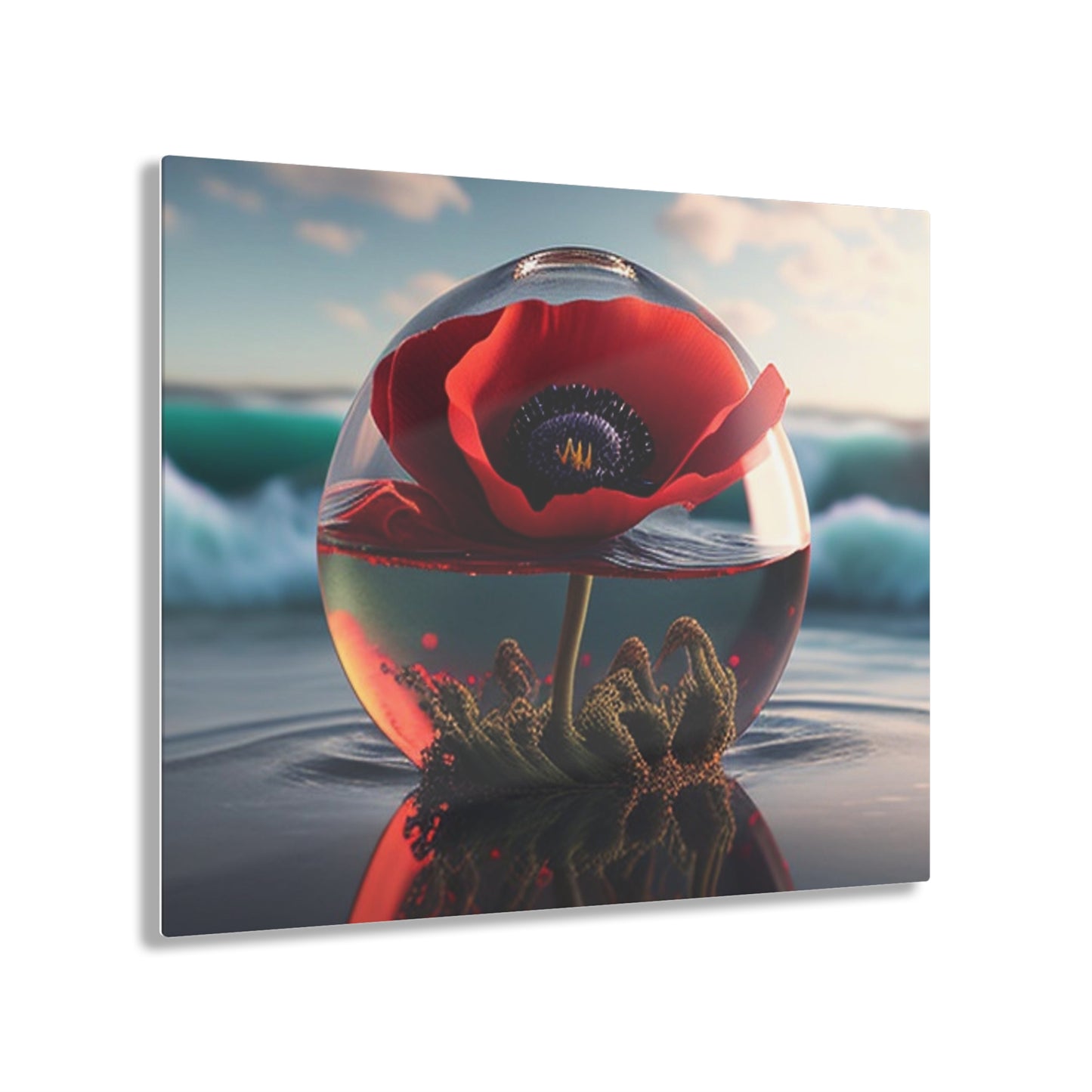 Acrylic Prints Red Anemone in a Vase 4