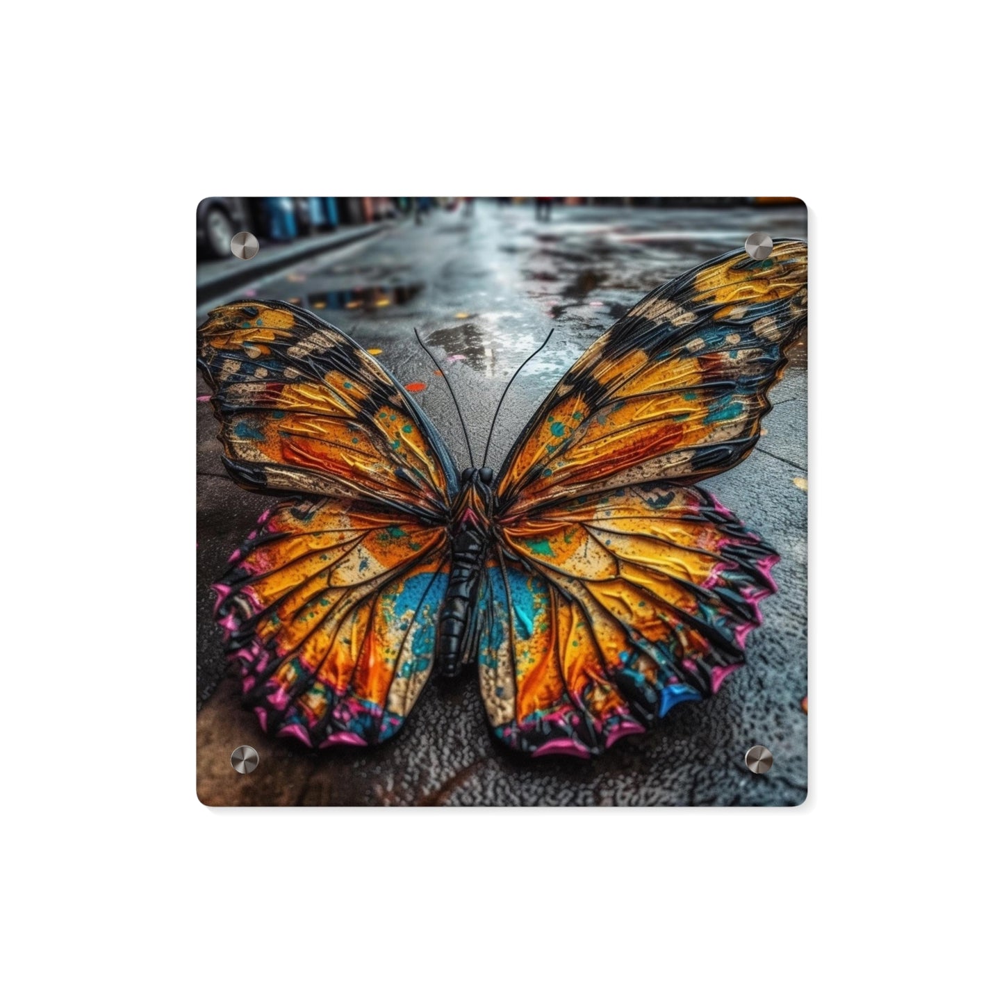 Acrylic Wall Art Panels Liquid Street Butterfly 1