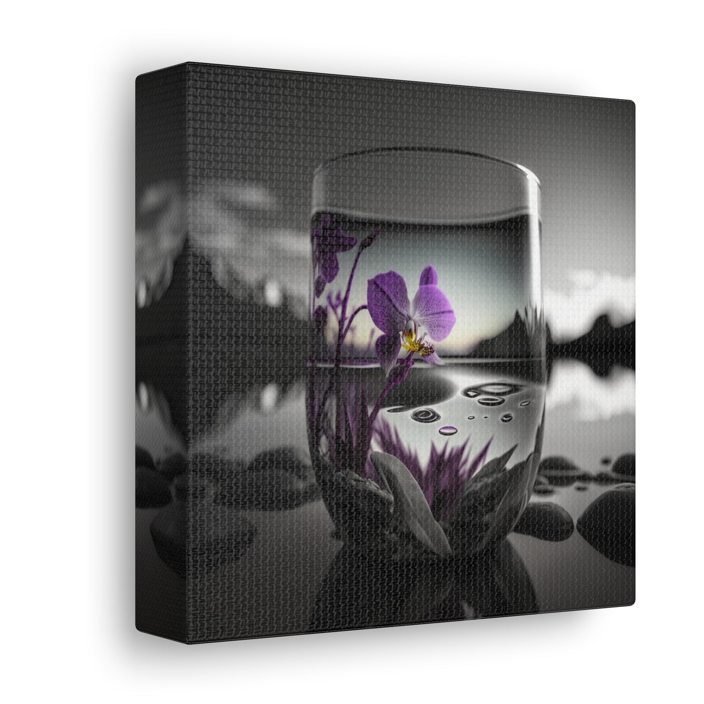 Canvas Gallery Wraps Purple Orchid Glass vase 2