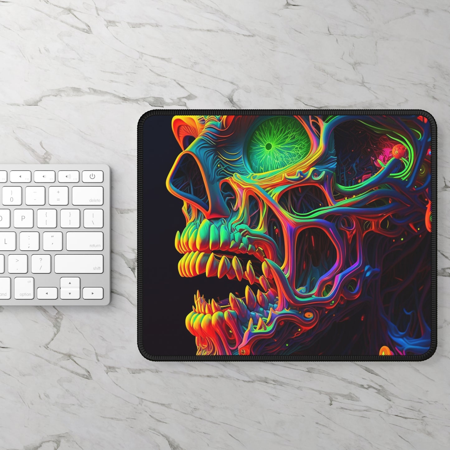 Gaming Mouse Pad  Florescent Skull Death 1