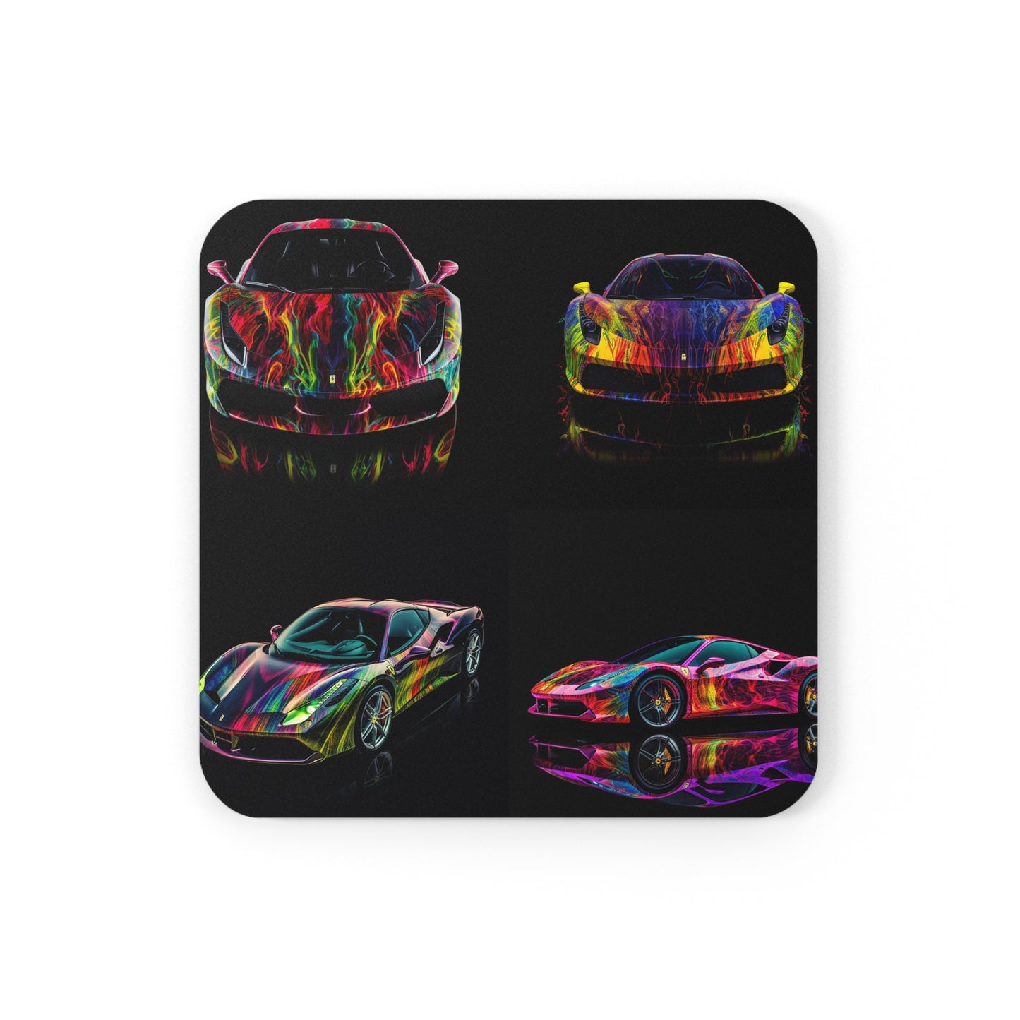 Corkwood Coaster Set Ferrari Color 5