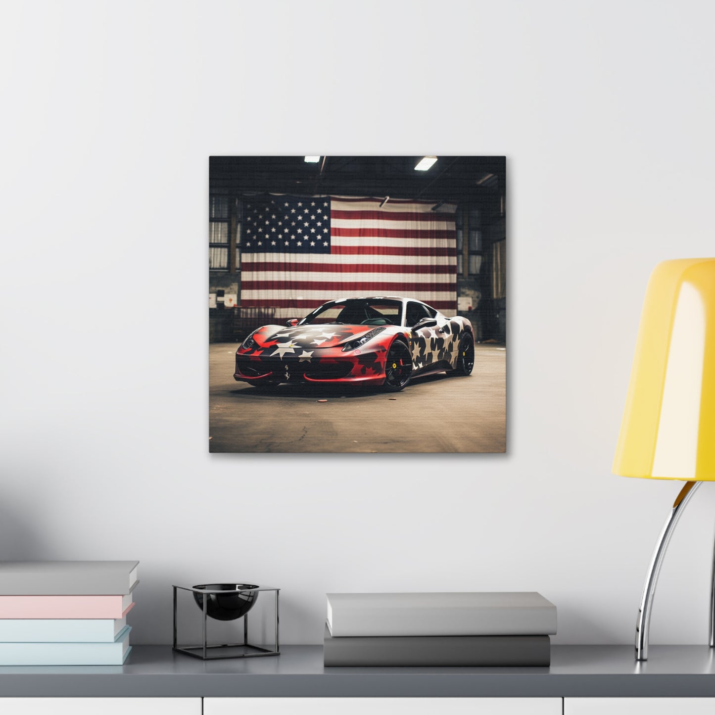 Canvas Gallery Wraps American Flag Farrari 1