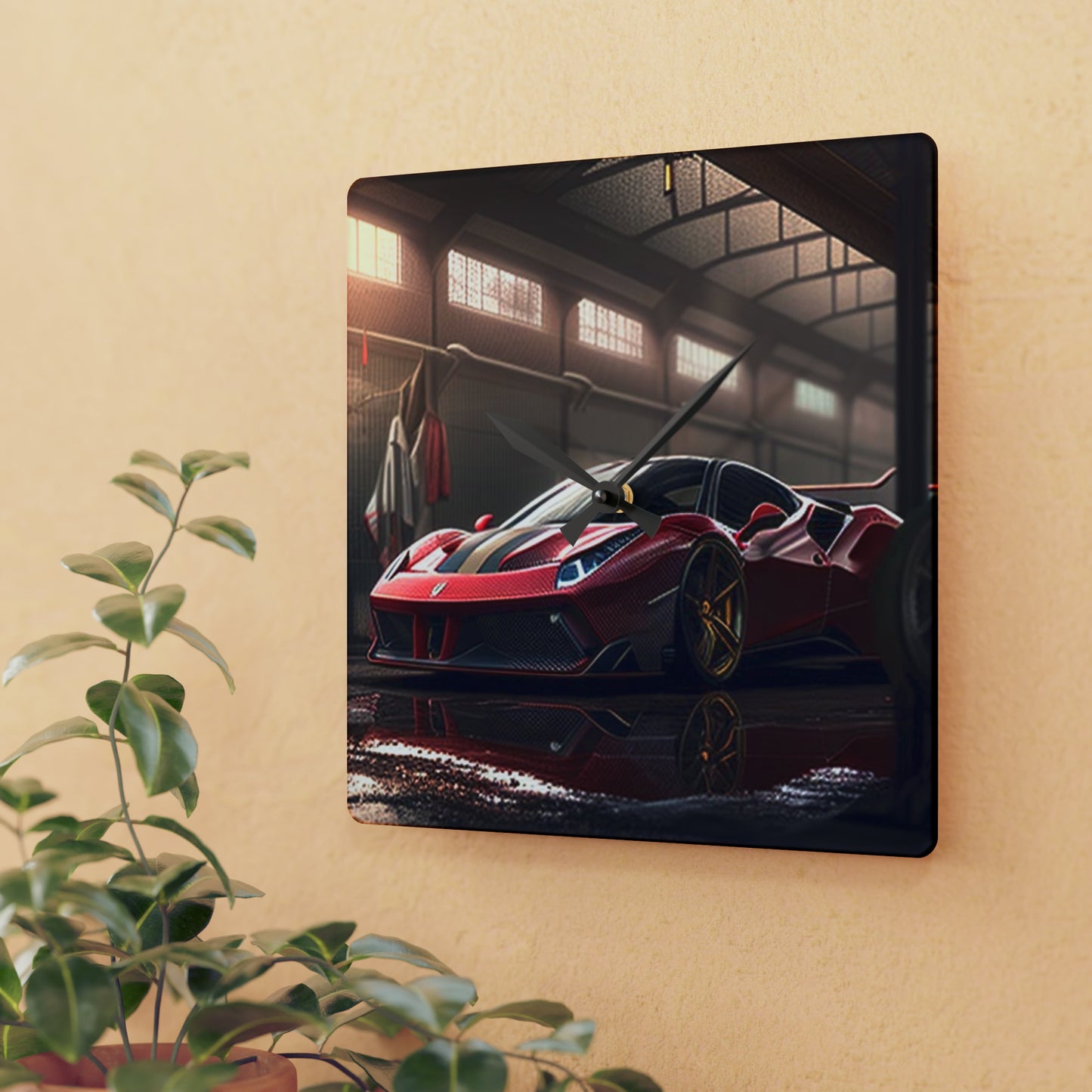 Acrylic Wall Clock Ferrari Hyper 4