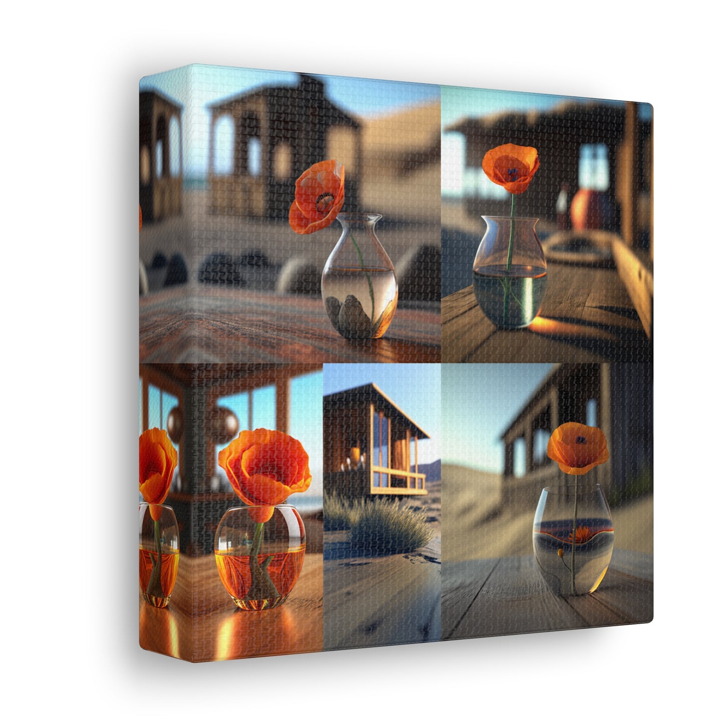 Canvas Gallery Wraps Poppy in a Glass Vase 5