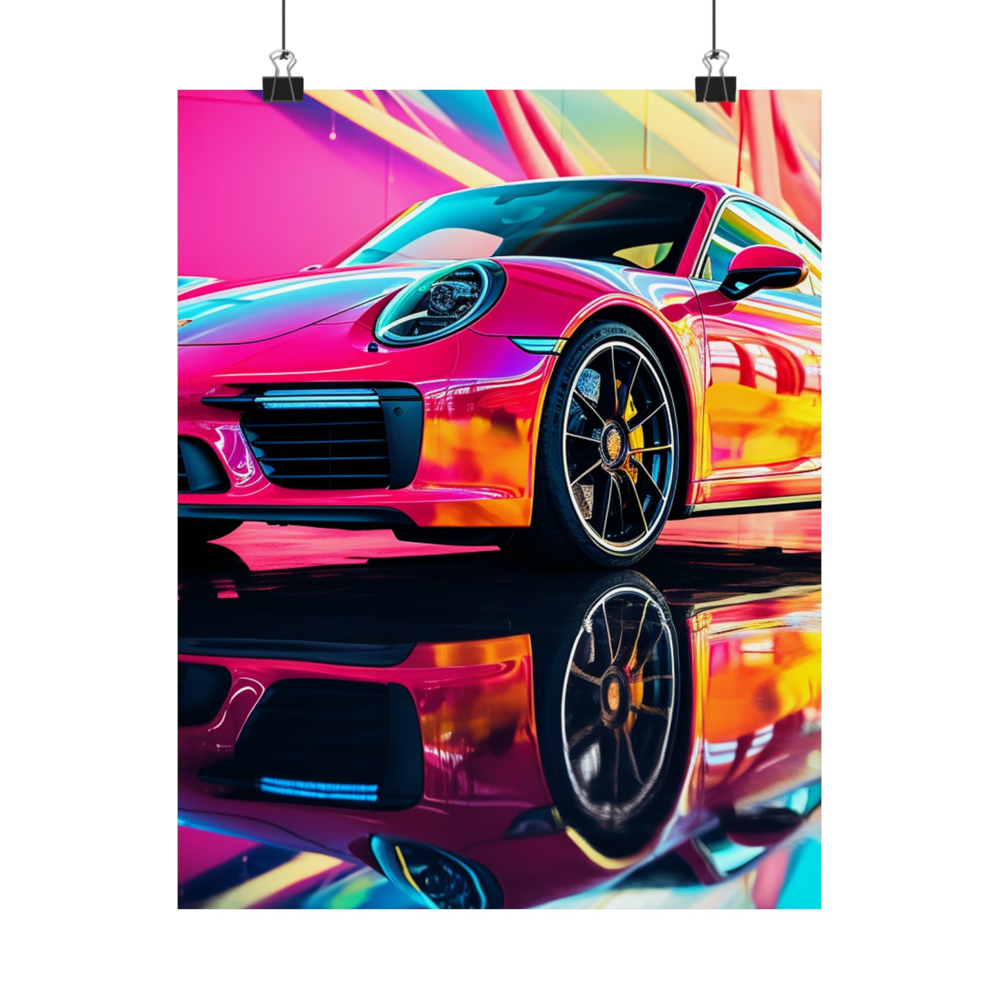 Premium Matte Vertical Posters Macro Porsche 4