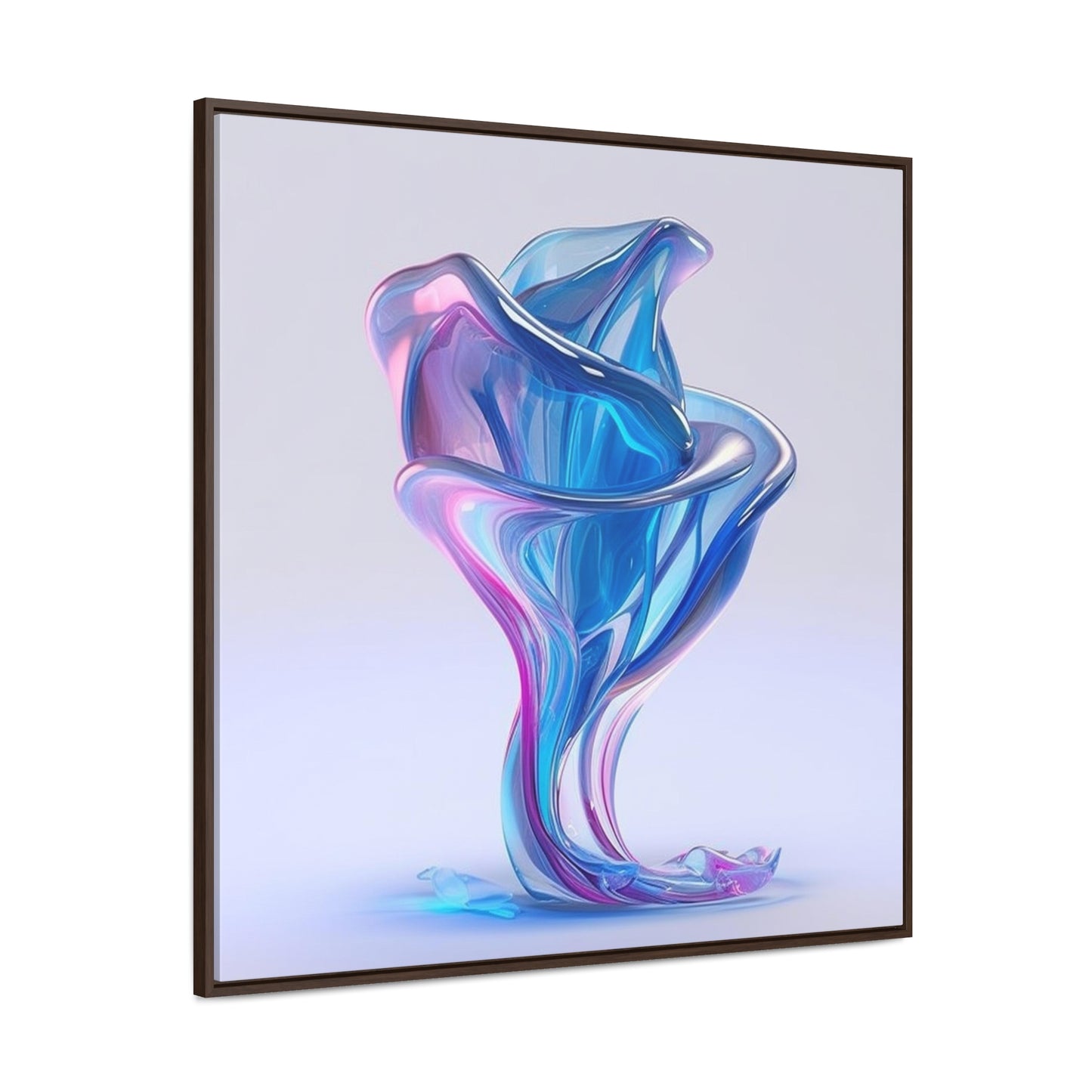 Gallery Canvas Wraps, Square Frame Pink & Blue Tulip Rose 2