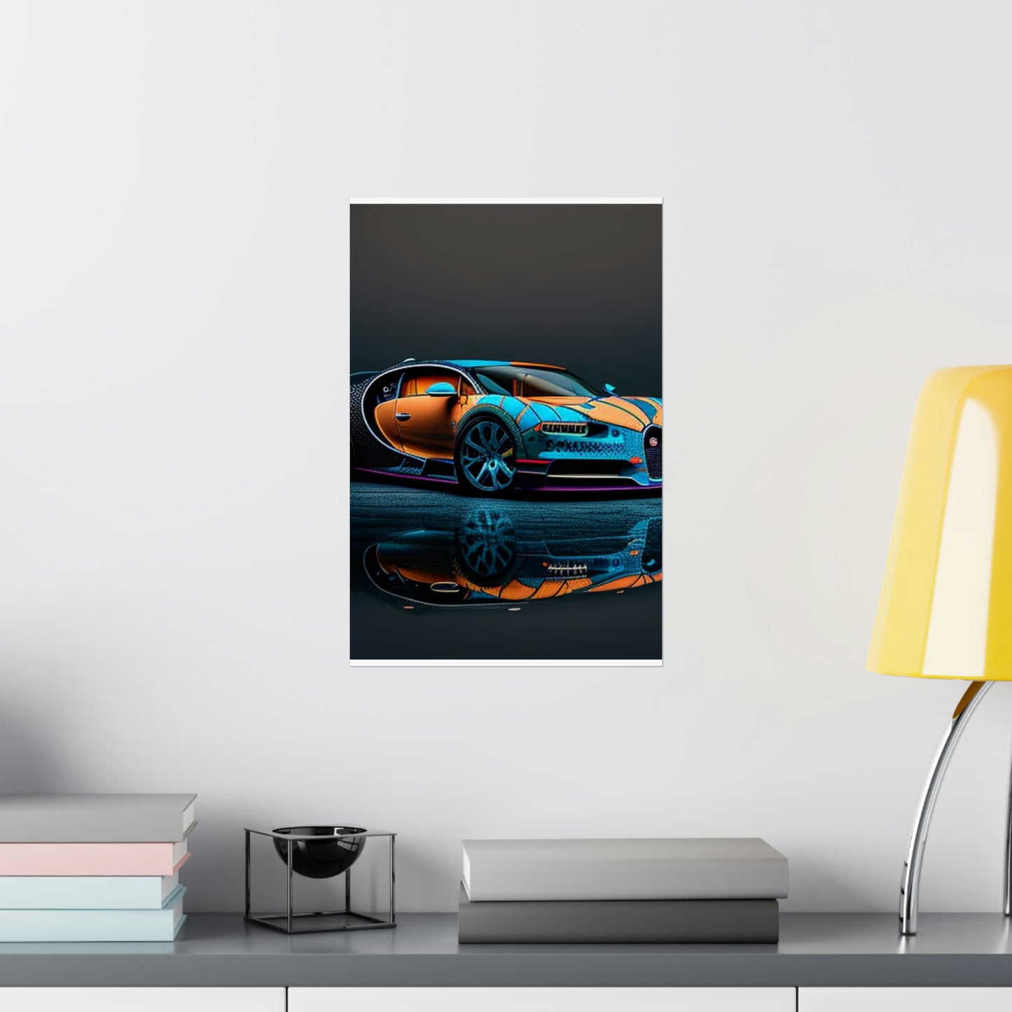 Premium Matte Vertical Posters Bugatti Blue 1