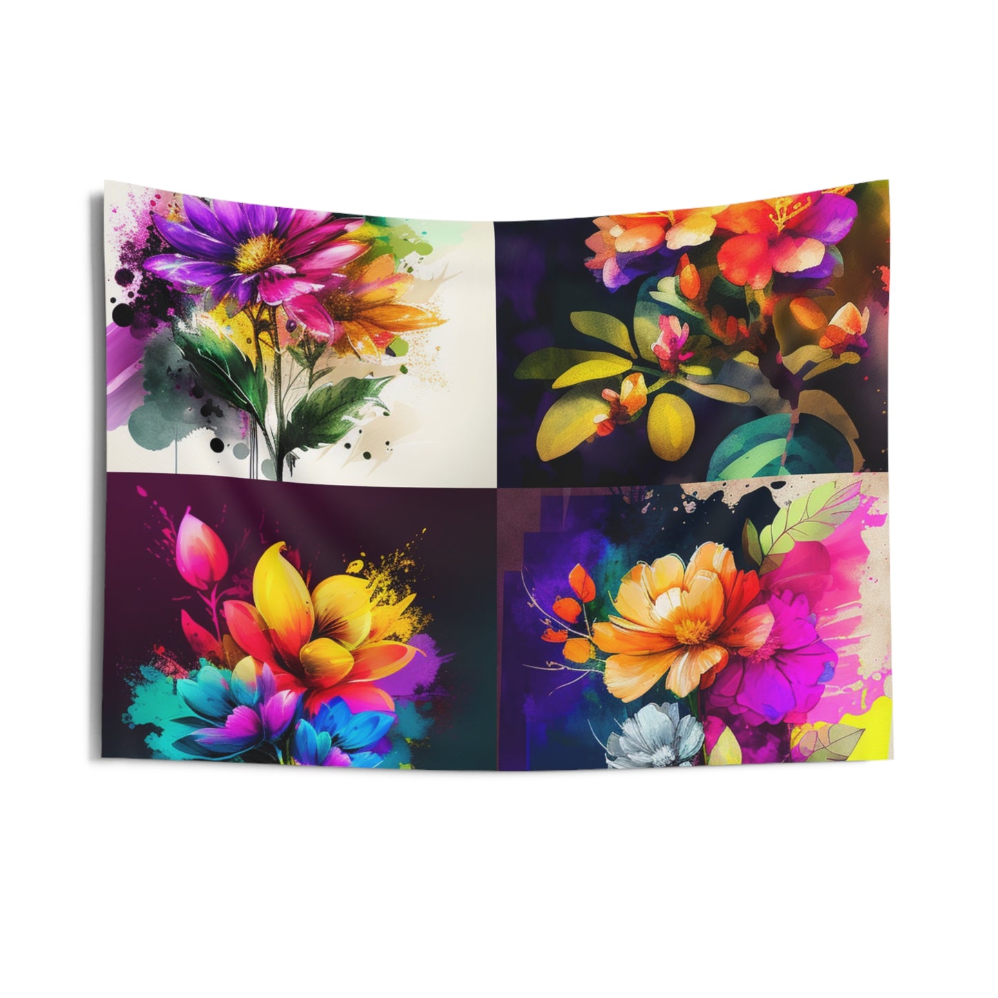 Indoor Wall Tapestries Bright Spring Flowers 5