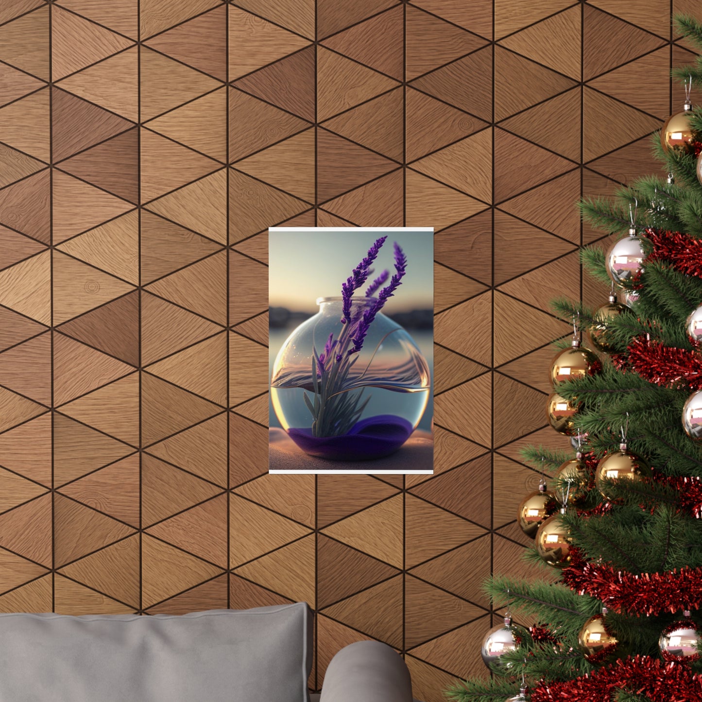 Premium Matte Vertical Posters Lavender in a vase 3