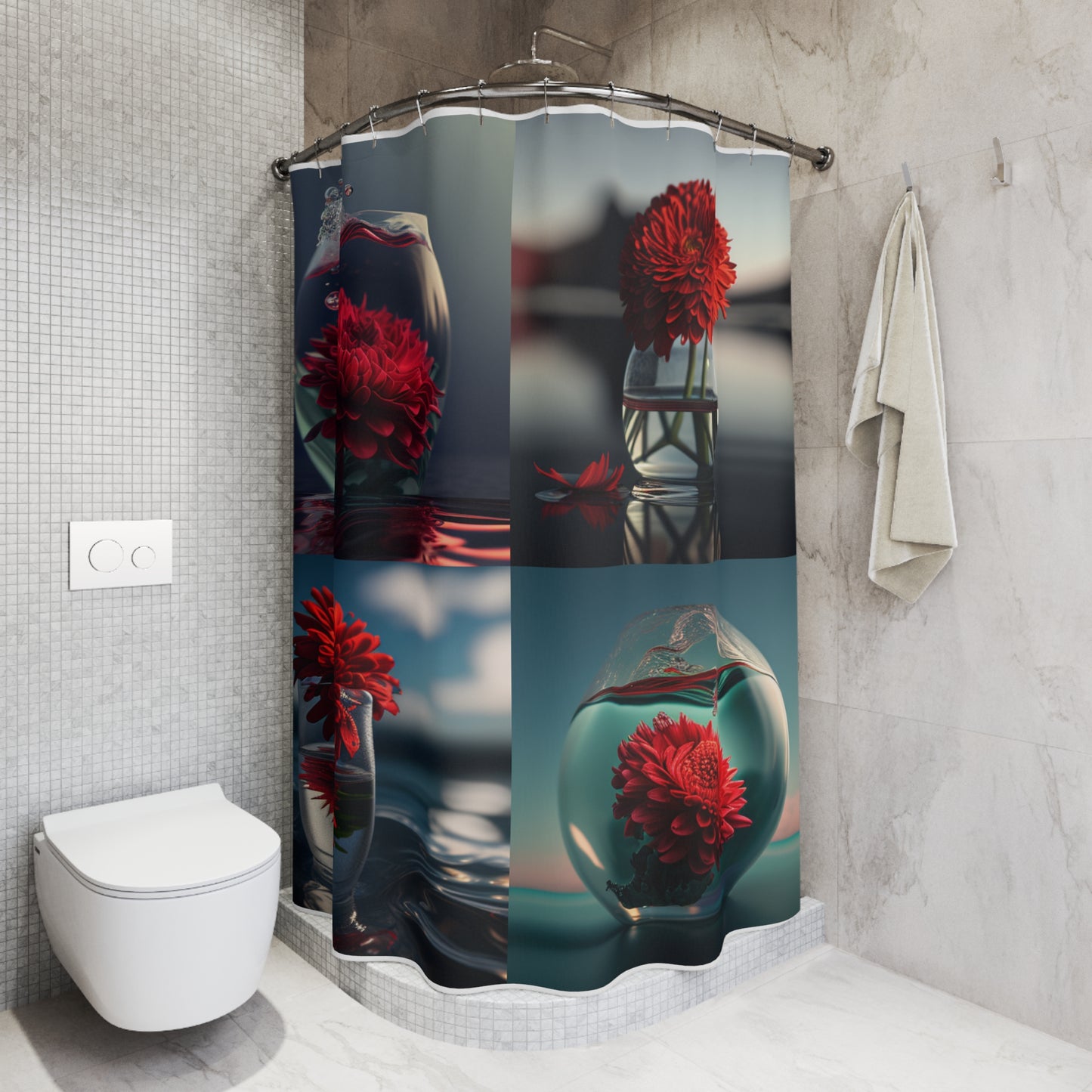 Polyester Shower Curtain Chrysanthemum 5