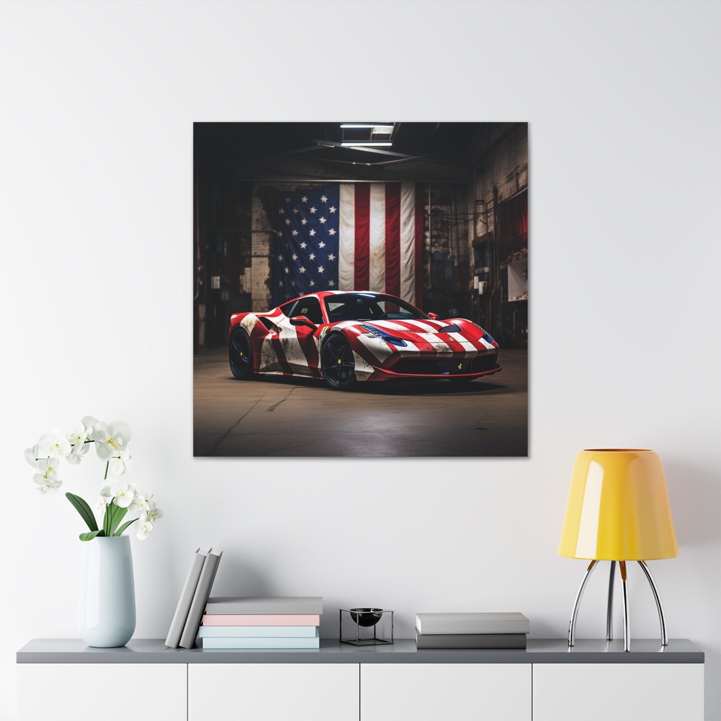 Canvas Gallery Wraps American Flag Farrari 2