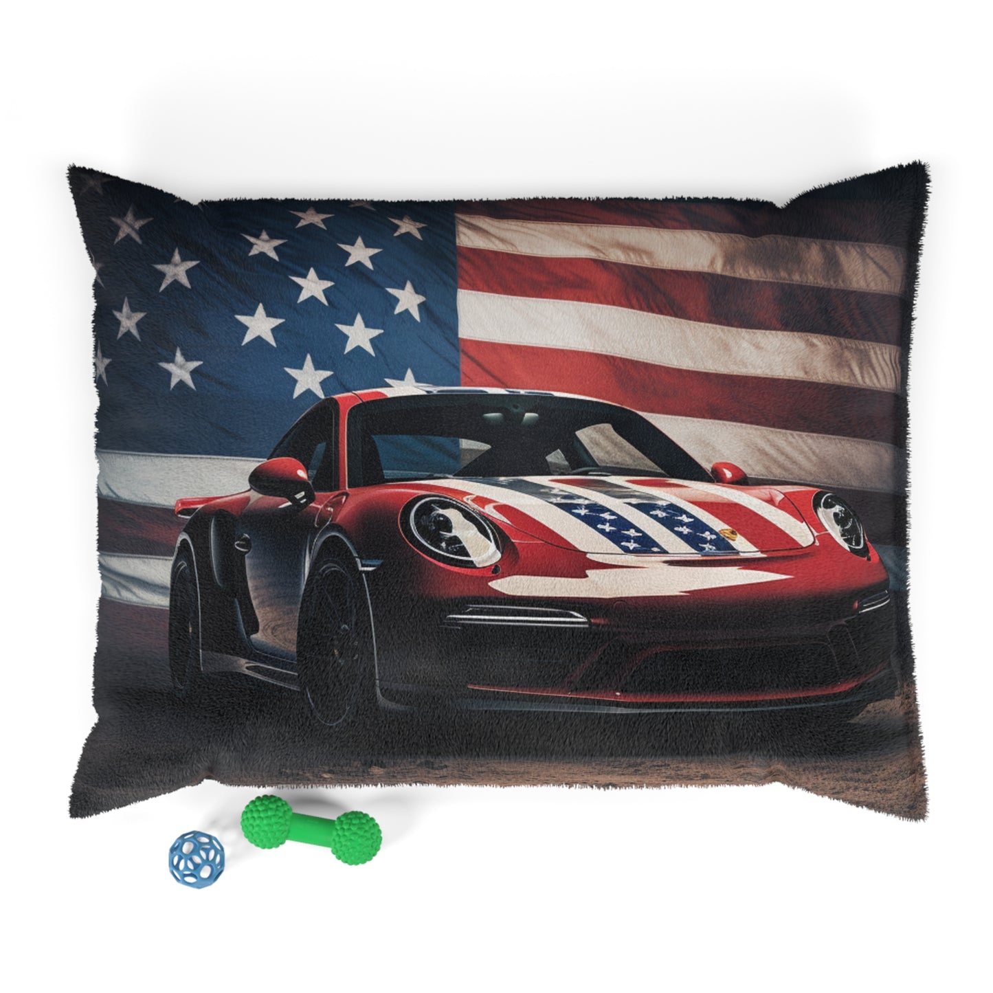 Pet Bed American Flag Background Porsche 3