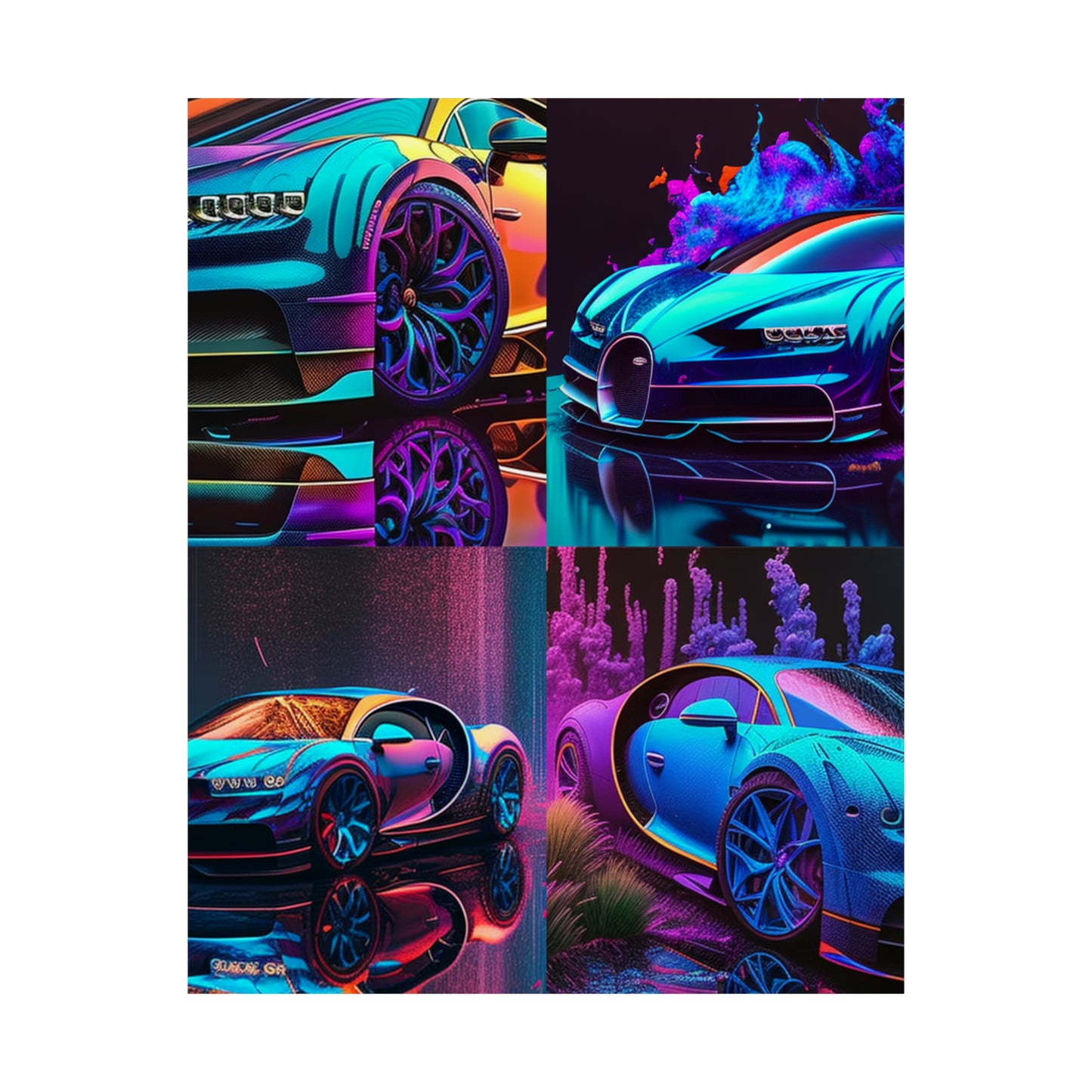 Premium Matte Vertical Posters Bugatti Neon Chiron 5