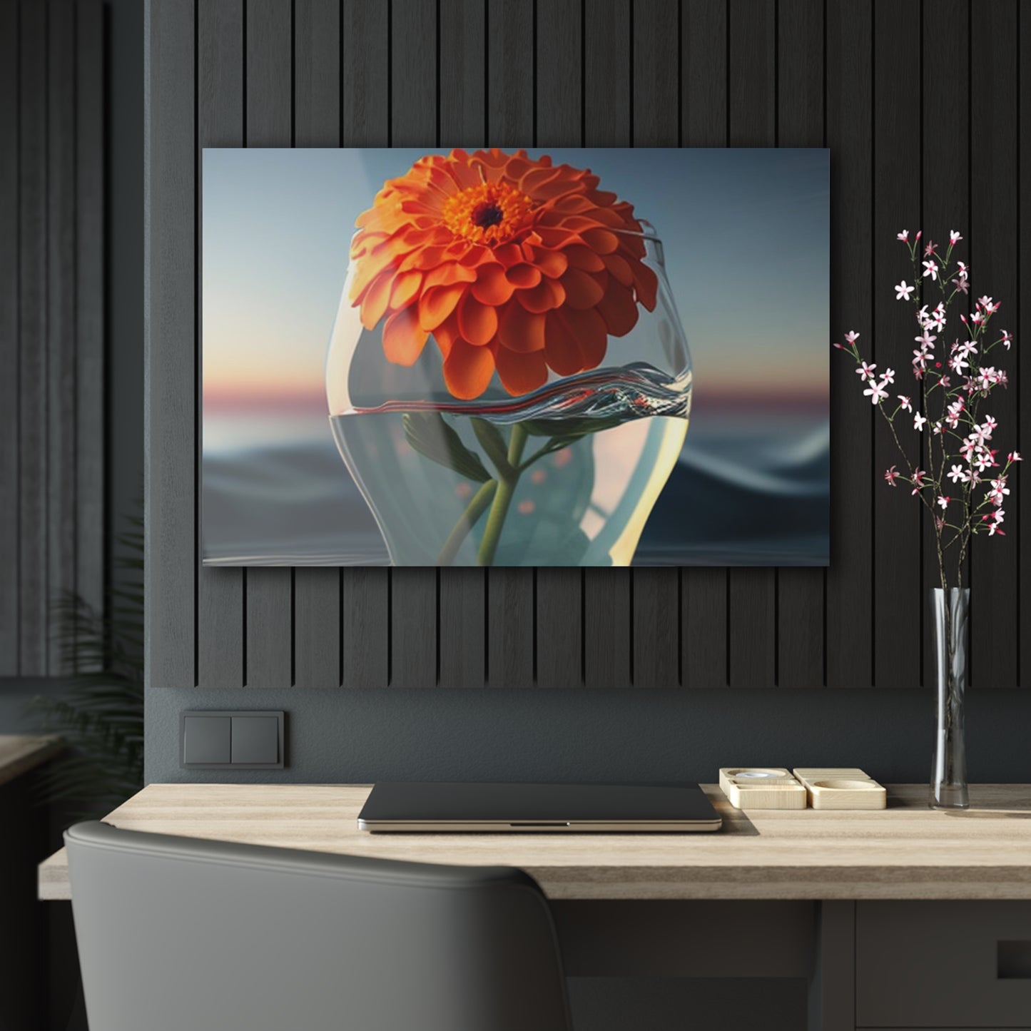 Acrylic Prints Orange Zinnia 4