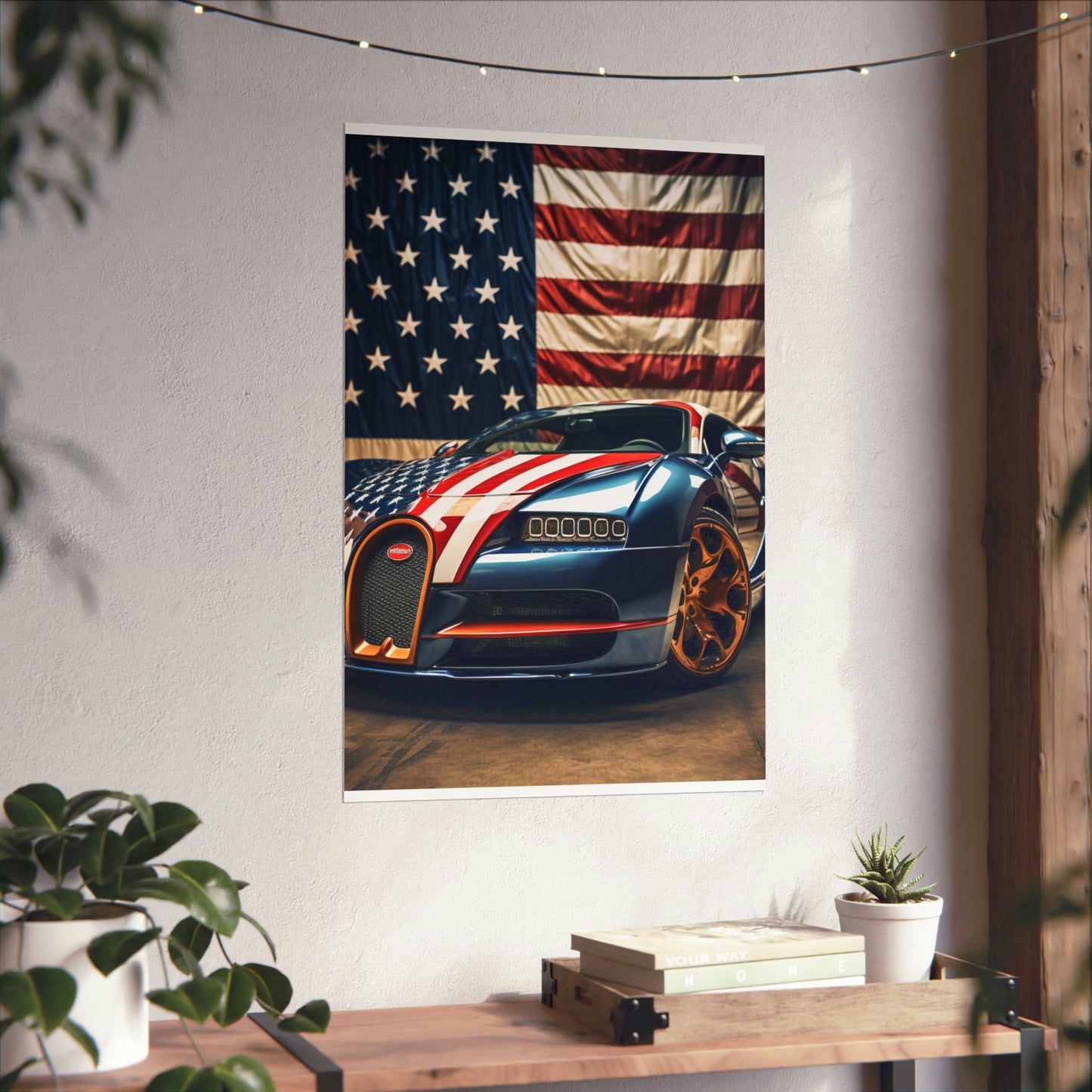 Premium Matte Vertical Posters Bugatti Flag American 4