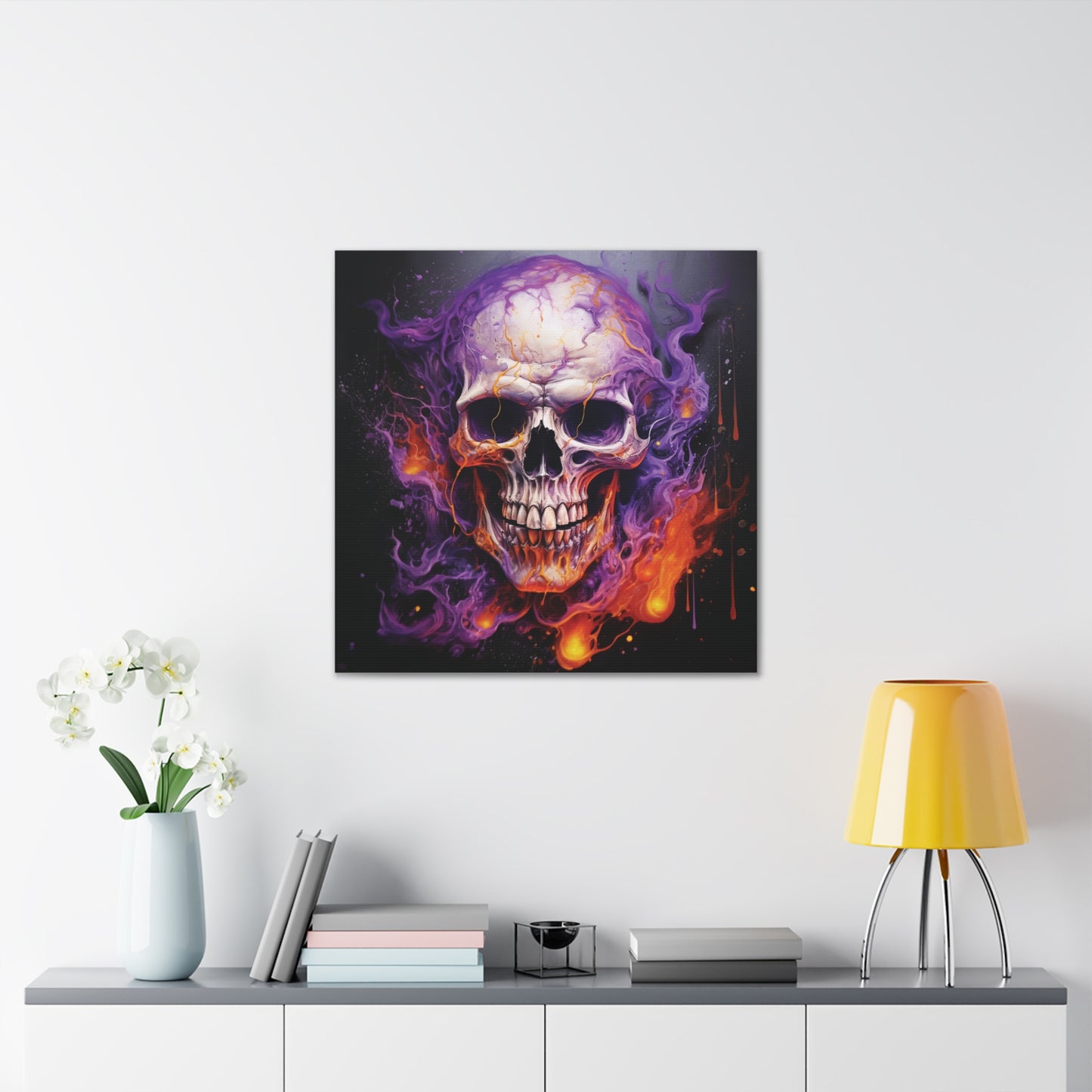Canvas Gallery Wraps Skull Flames 2