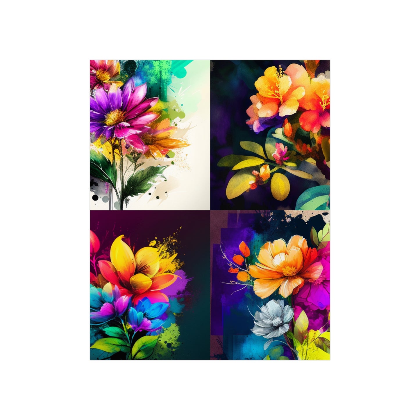 Premium Matte Vertical Posters Bright Spring Flowers 5