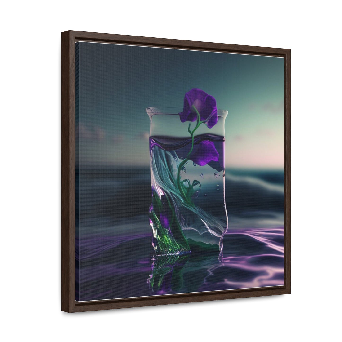 Gallery Canvas Wraps, Square Frame Purple Sweet pea in a vase 3