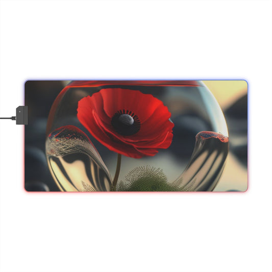 LED Gaming Mouse Pad Red Anemone in a Vase 3