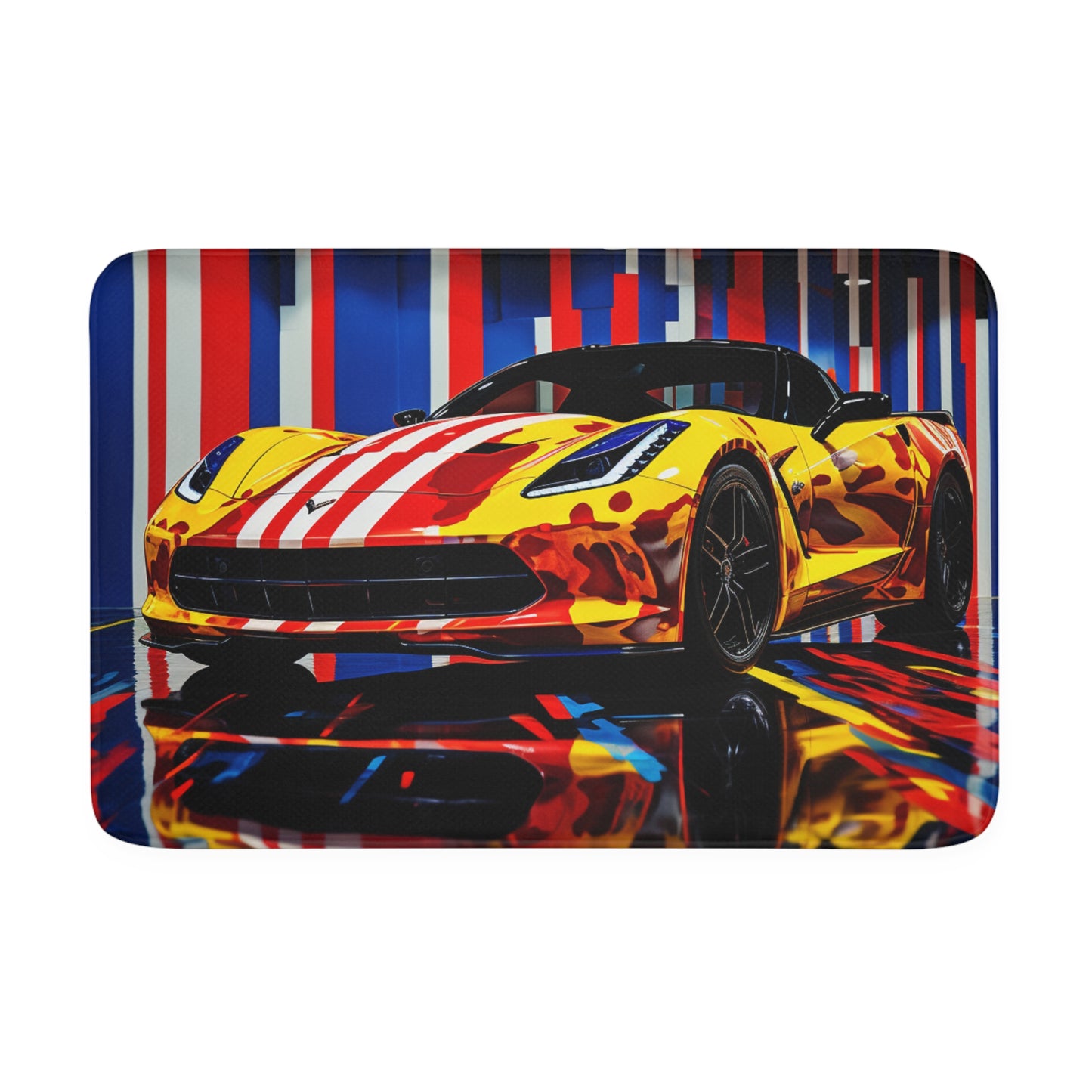 Memory Foam Bath Mat Macro Flag Ferrari 4