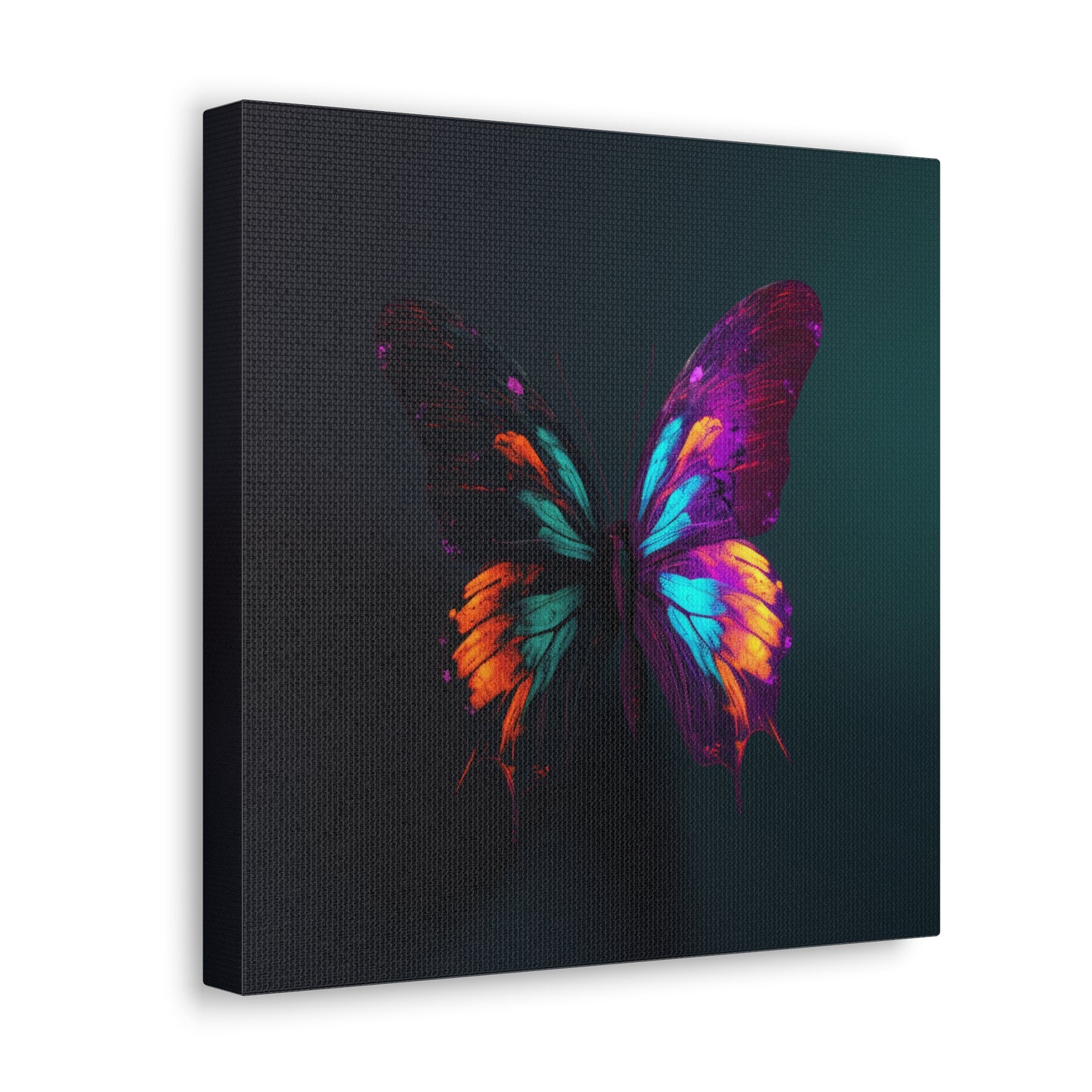 Canvas Gallery Wraps Hyper Colorful Butterfly Purple 2