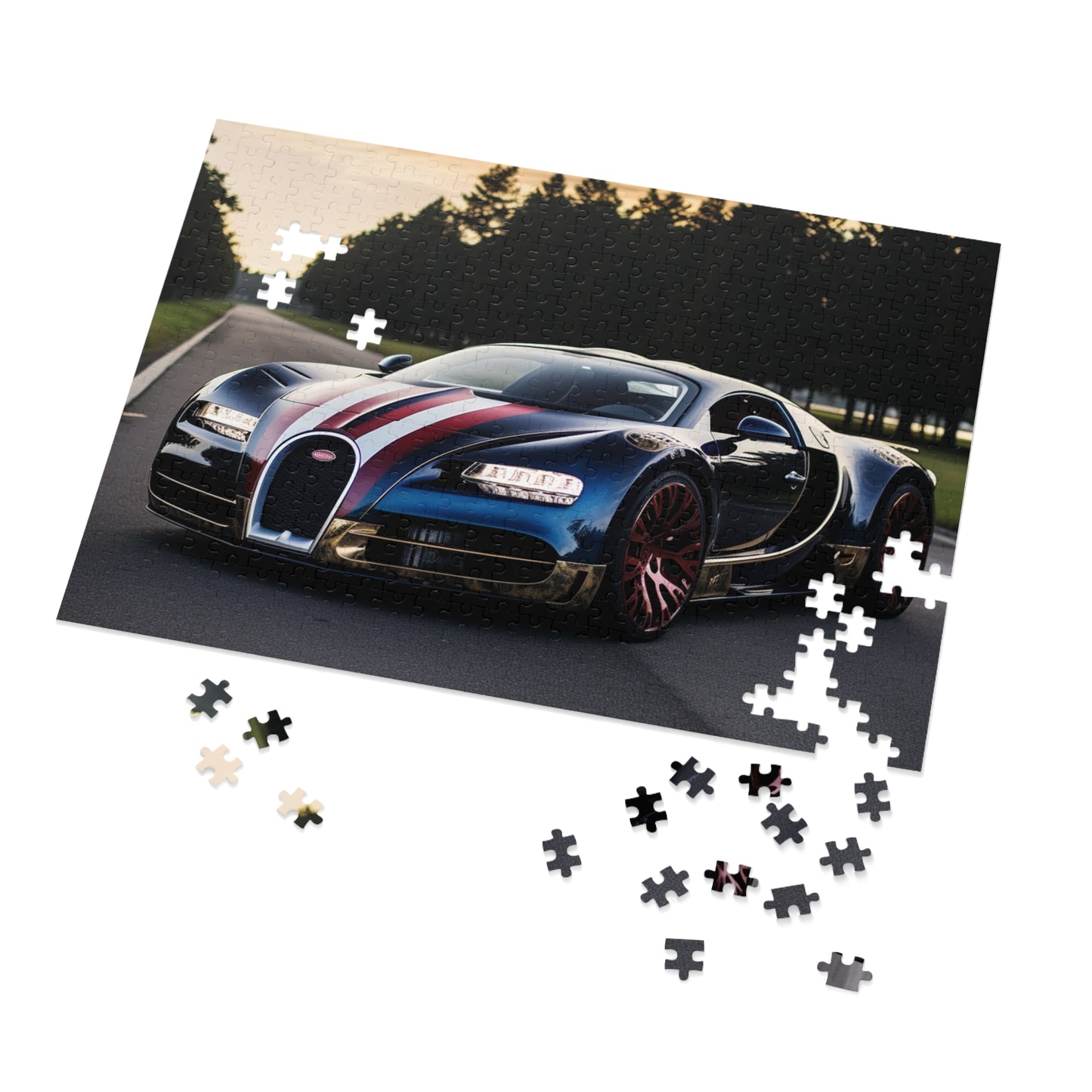 Jigsaw Puzzle (30, 110, 252, 500,1000-Piece) Bugatti Flag American 1