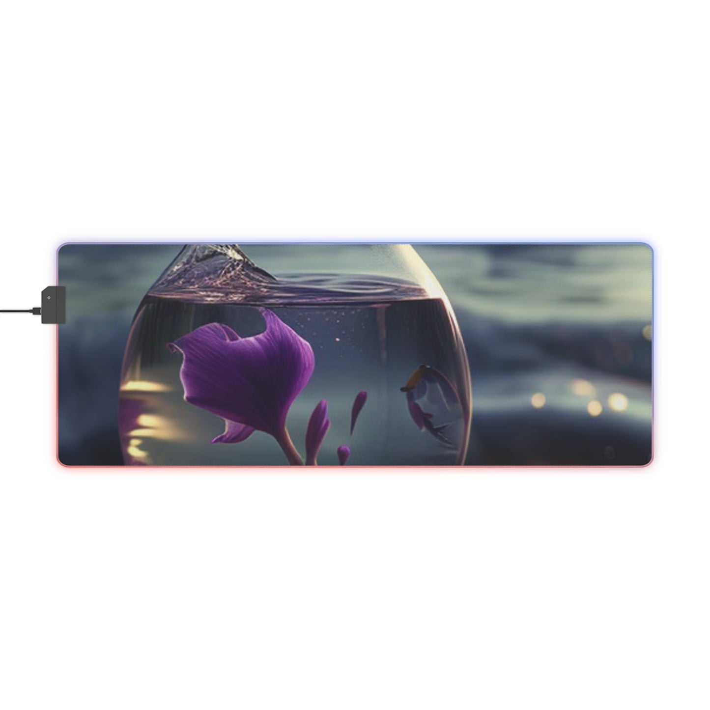 LED Gaming Mouse Pad Purple Sweet pea in a vase 1