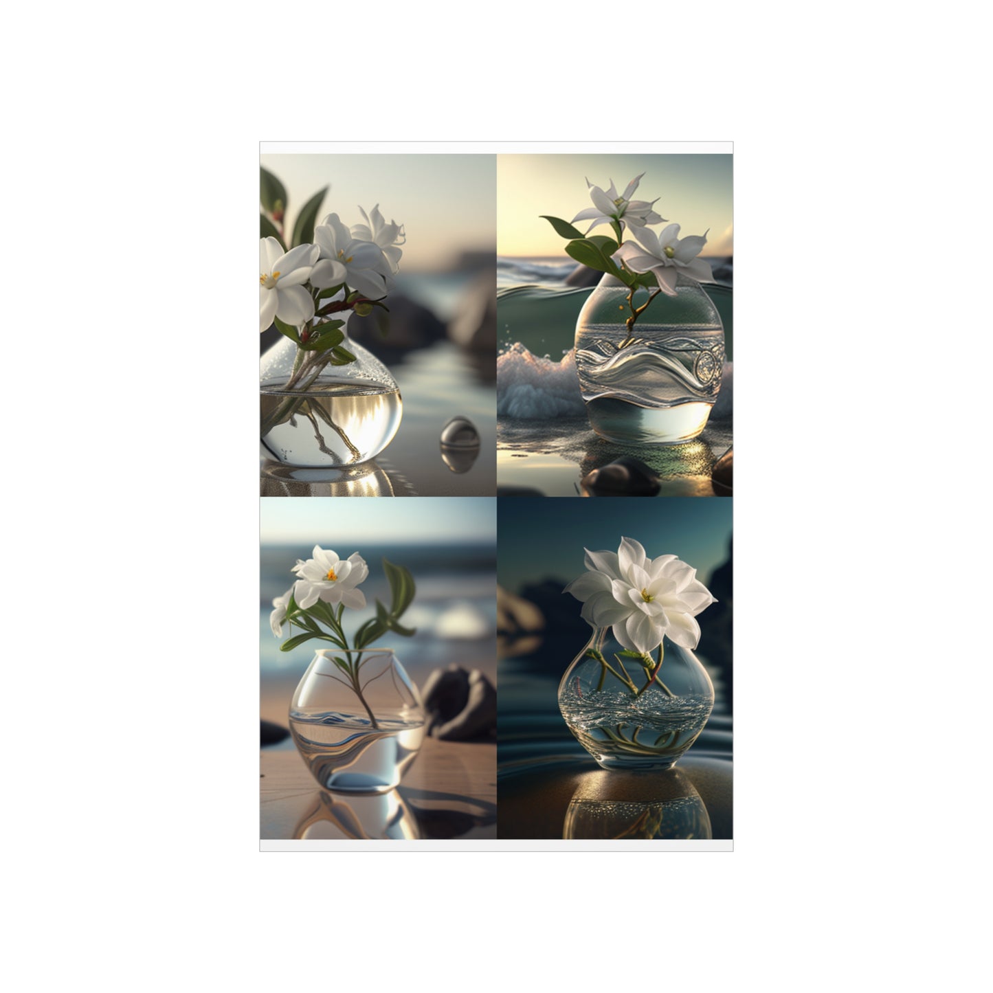 Premium Matte Vertical Posters Jasmine glass vase 5