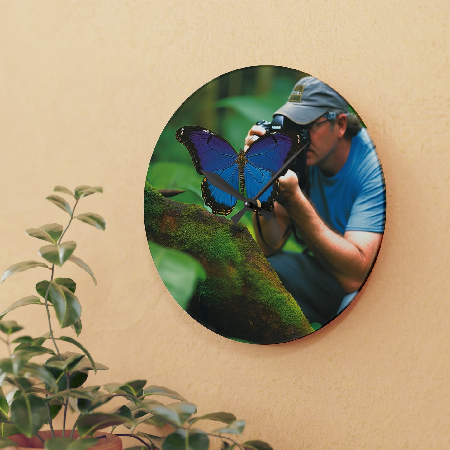 Acrylic Wall Clock Jungle Butterfly 4