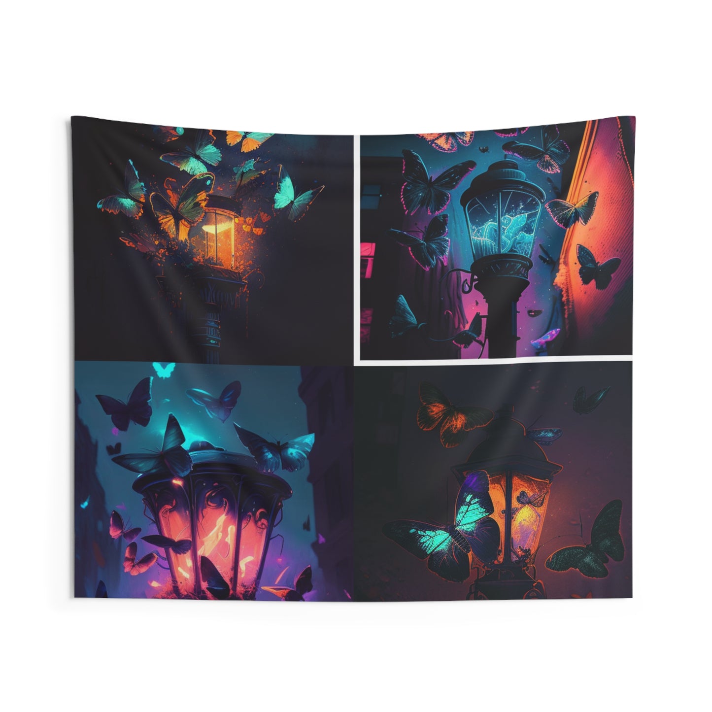Indoor Wall Tapestries Street Light Butterfly 5