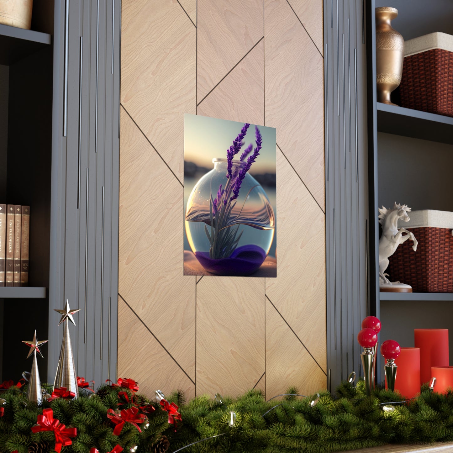 Premium Matte Vertical Posters Lavender in a vase 3