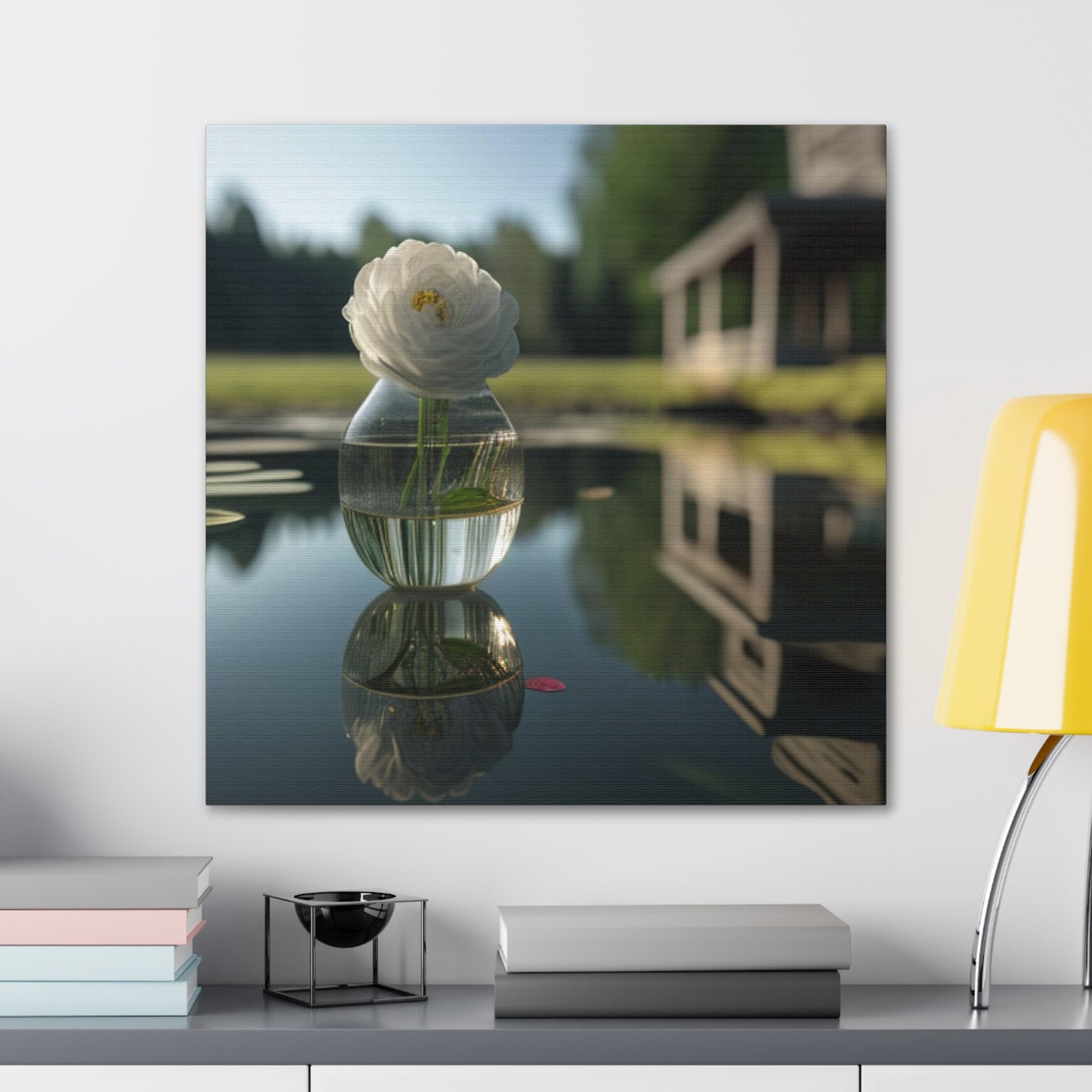Canvas Gallery Wraps White Peony glass vase 1