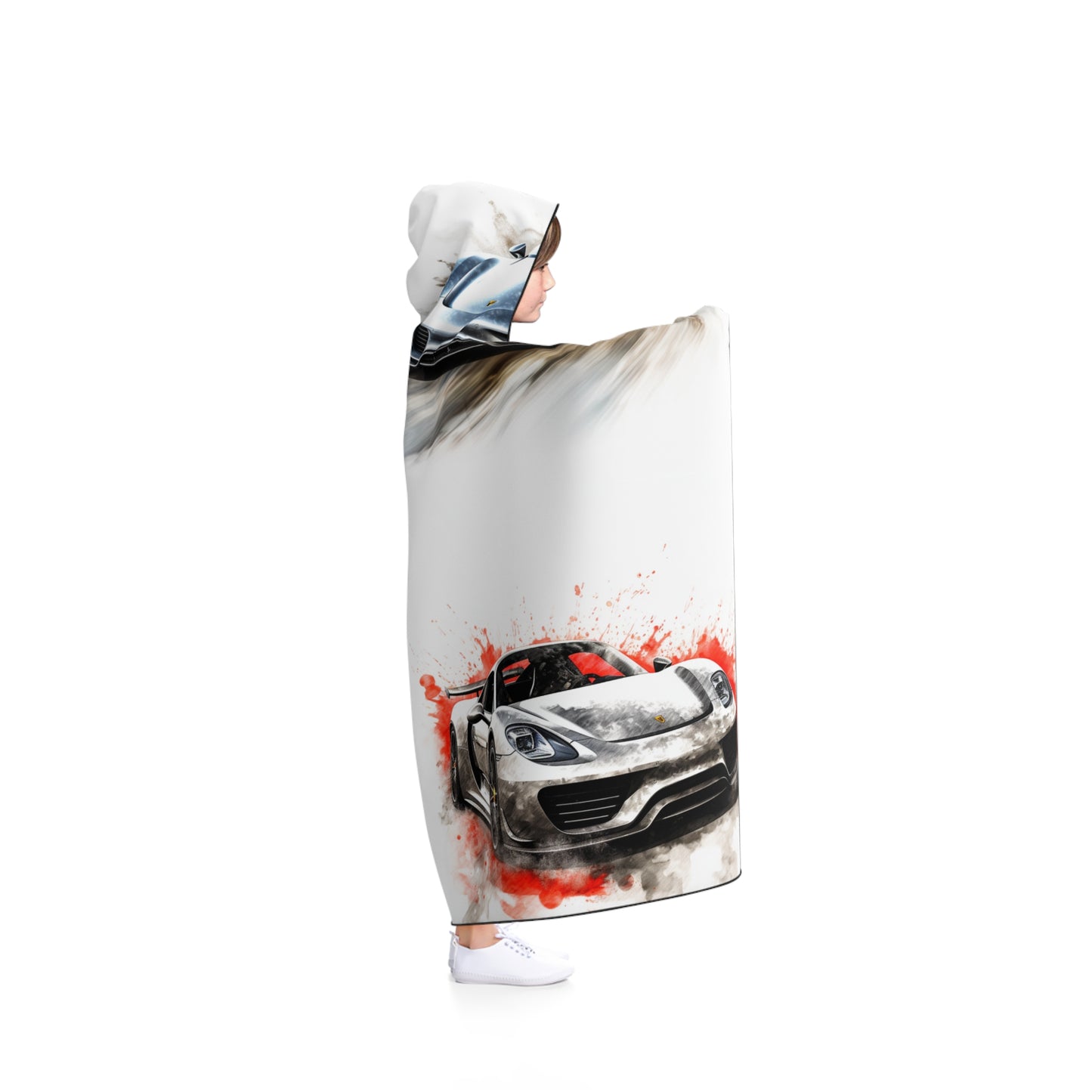 Hooded Blanket 918 Spyder white background driving fast with water splashing 5