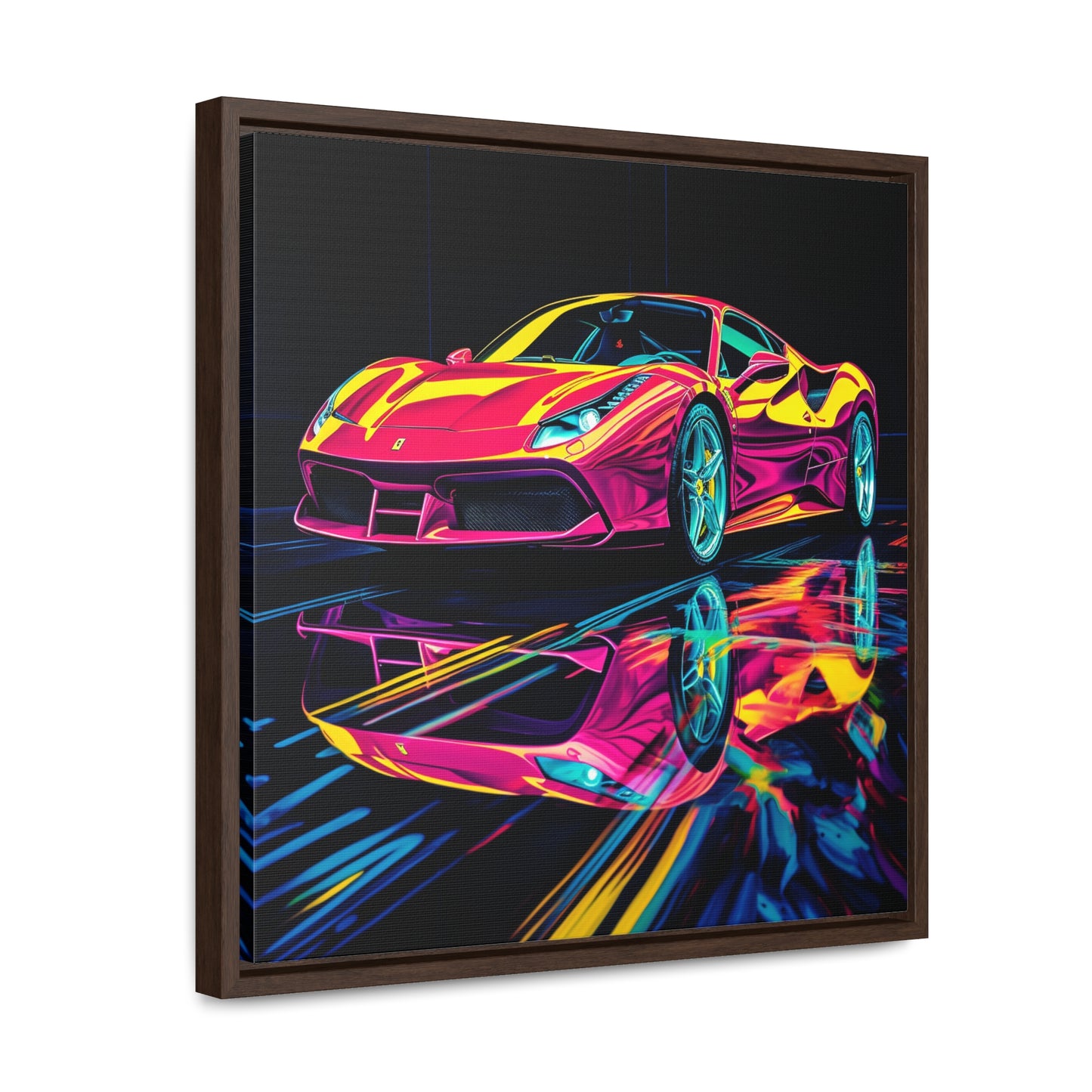 Gallery Canvas Wraps, Square Frame Pink Ferrari Macro 1