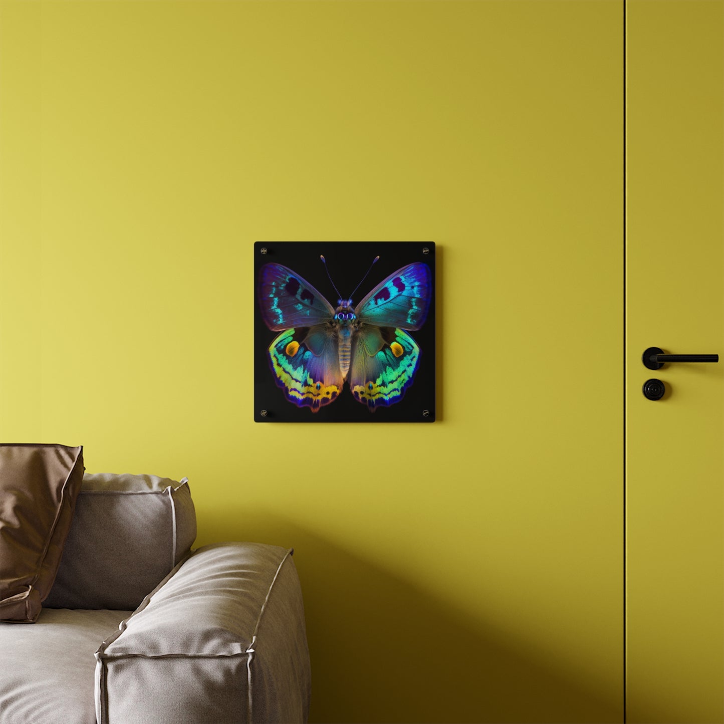 Acrylic Wall Art Panels Neon Hue Butterfly 4