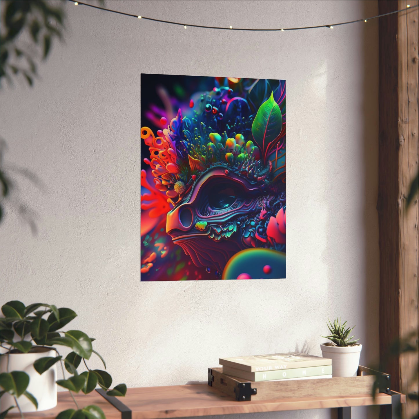 Premium Matte Vertical Posters Florescent Skull Death 2