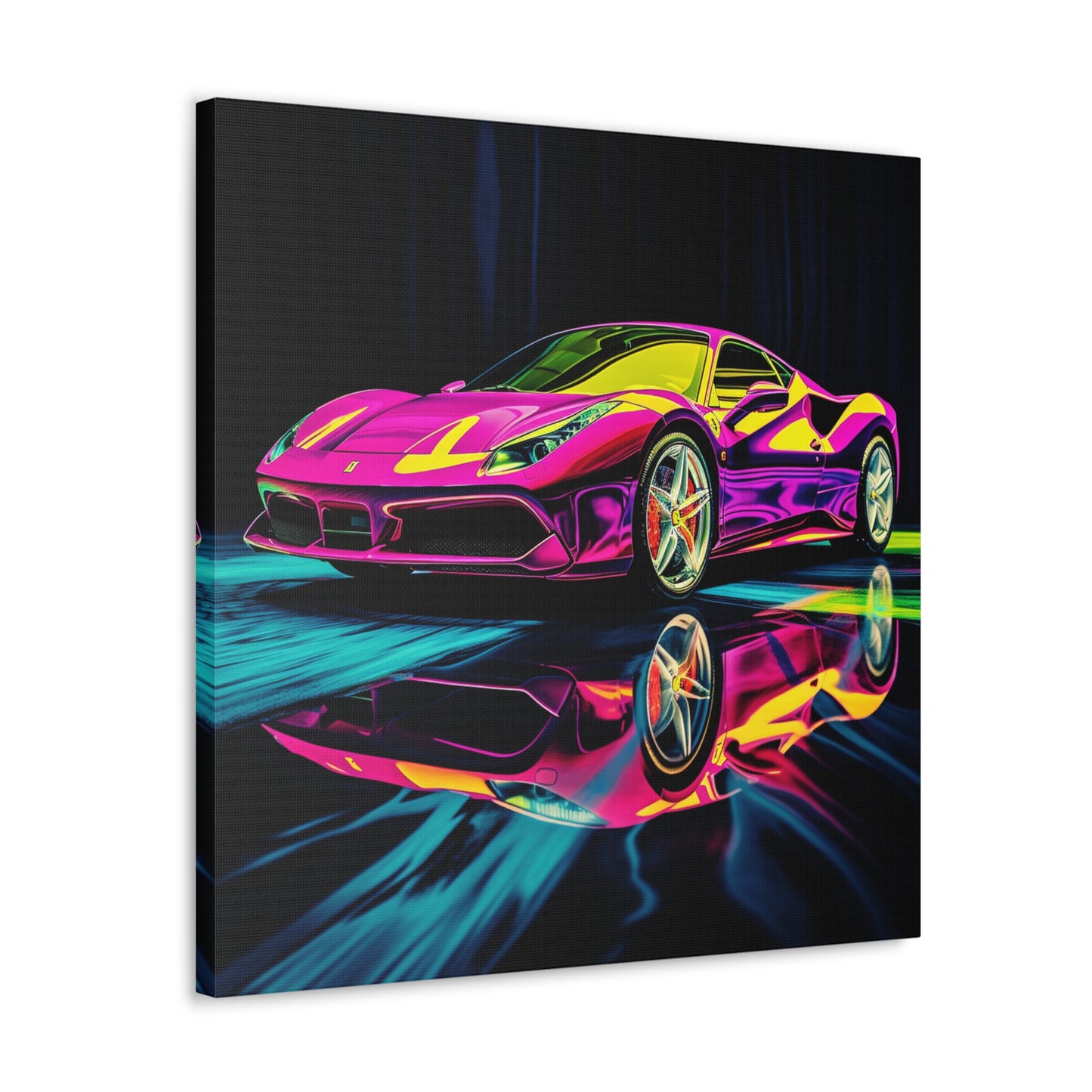 Canvas Gallery Wraps Pink Ferrari Macro 3